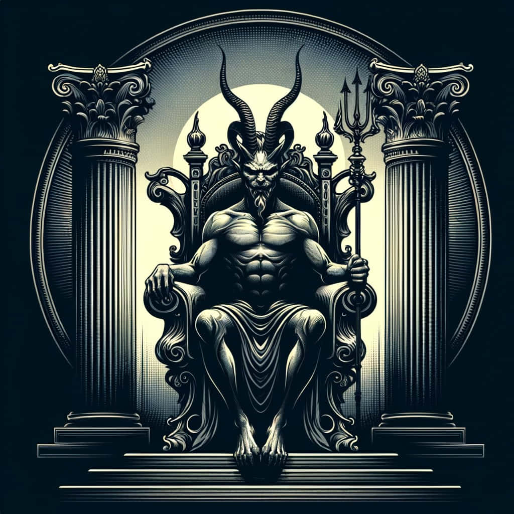 Baphomet, throne, trident, SD Desktop Wallpaper