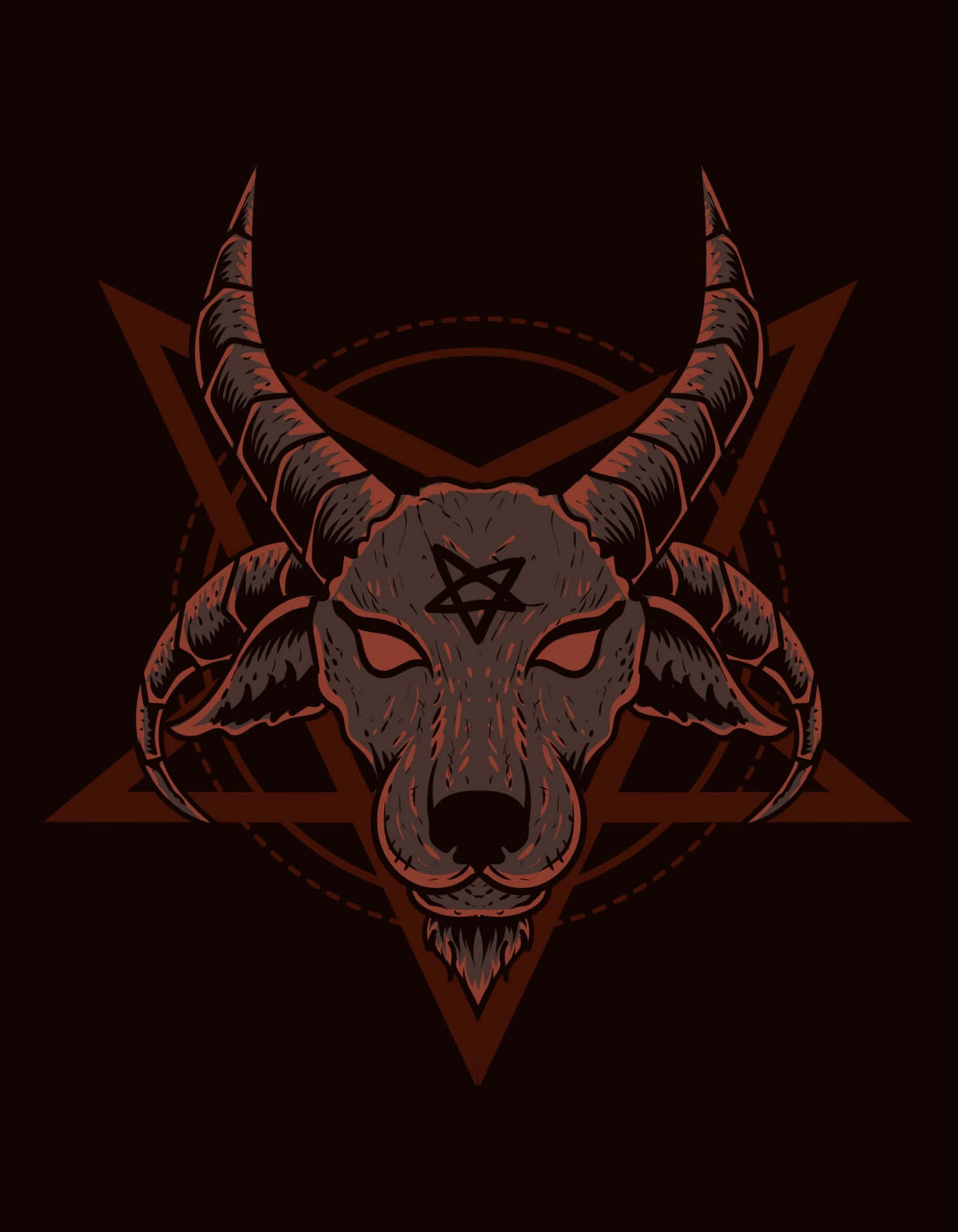 Baphomet, goat skull, glowing red eyes, Full HD Phone Wallpaper
