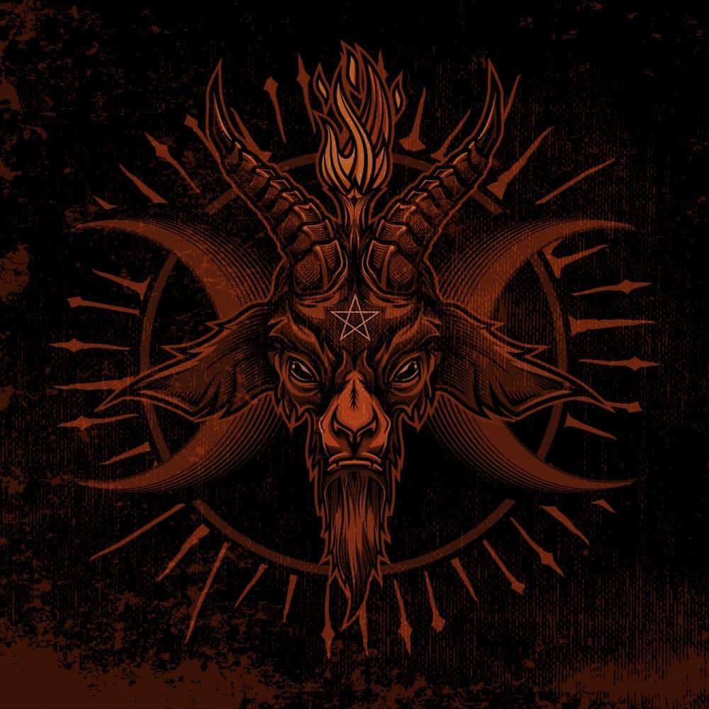 Baphomet, goat-headed demon, fiery horns, SD Desktop Wallpaper