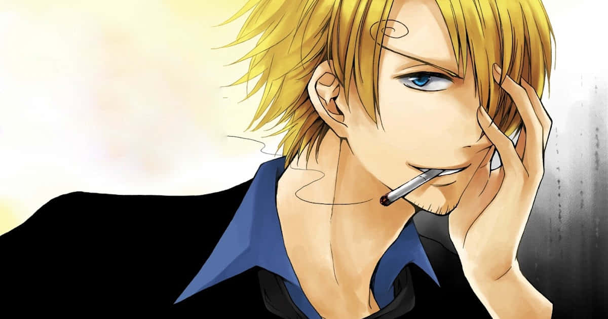 Baratie, blonde anime man, blue eyes, SD Desktop Wallpaper