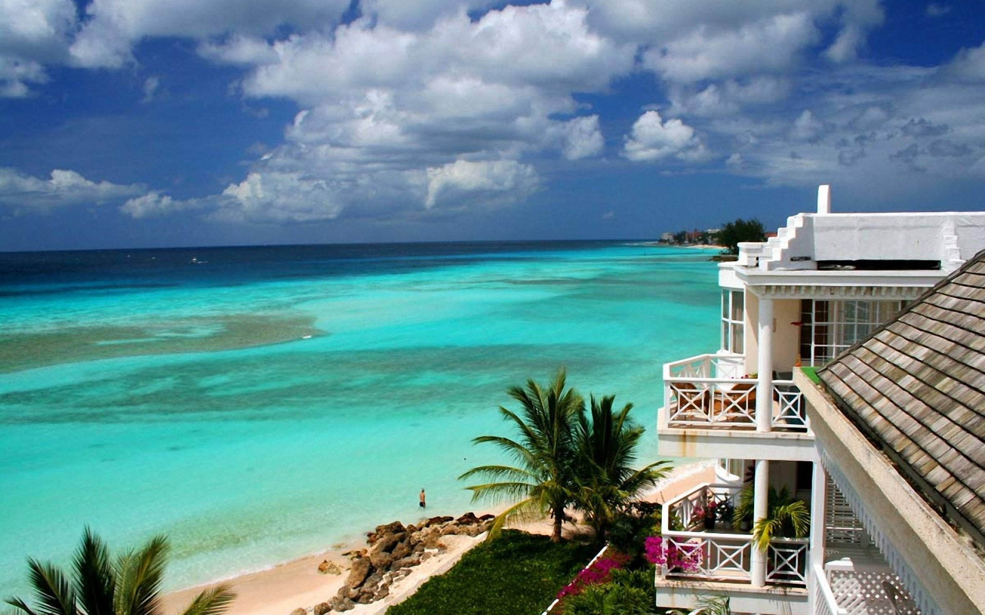 Barbados, paradise, white resort, Full HD Desktop Wallpaper