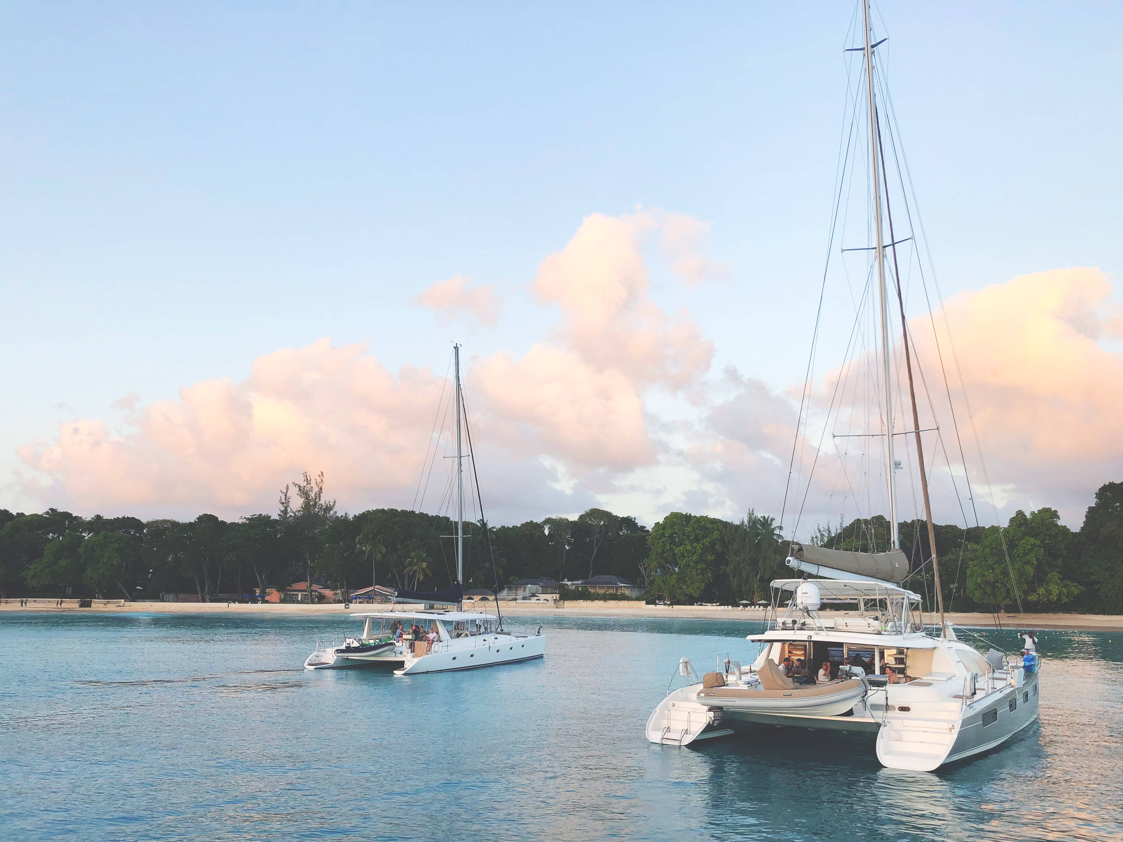 Barbados, catamarans, turquoise waters, 2K Desktop Wallpaper