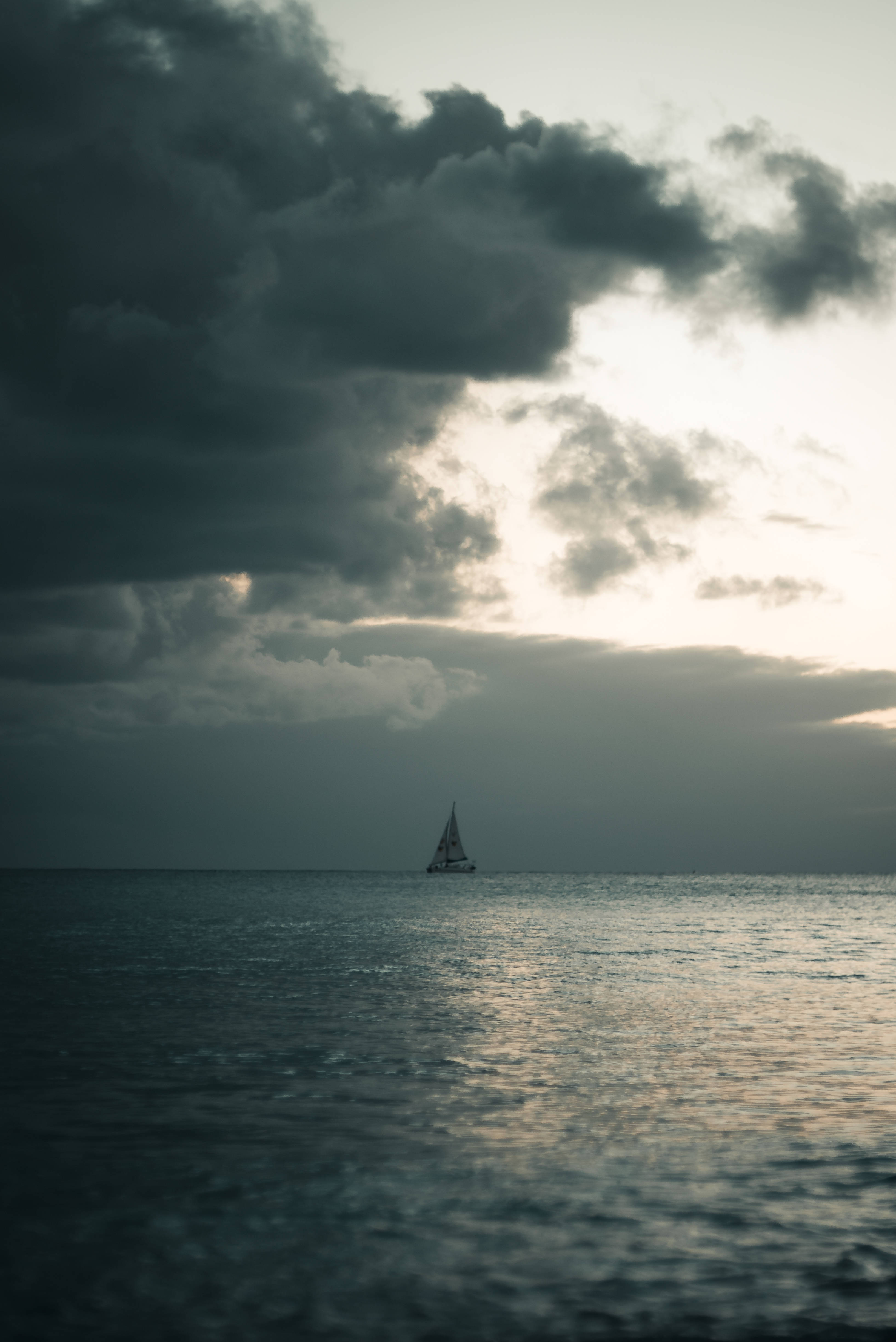 Barbados, Dark Sky, sailboat, 4K Phone Wallpaper