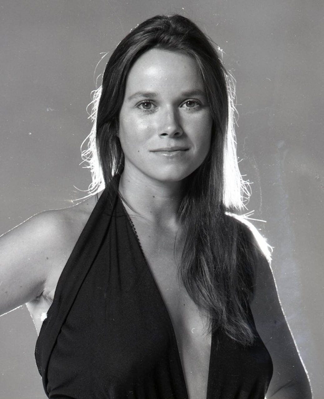 Barbara Hershey, black and white, long hair, HD Phone Wallpaper