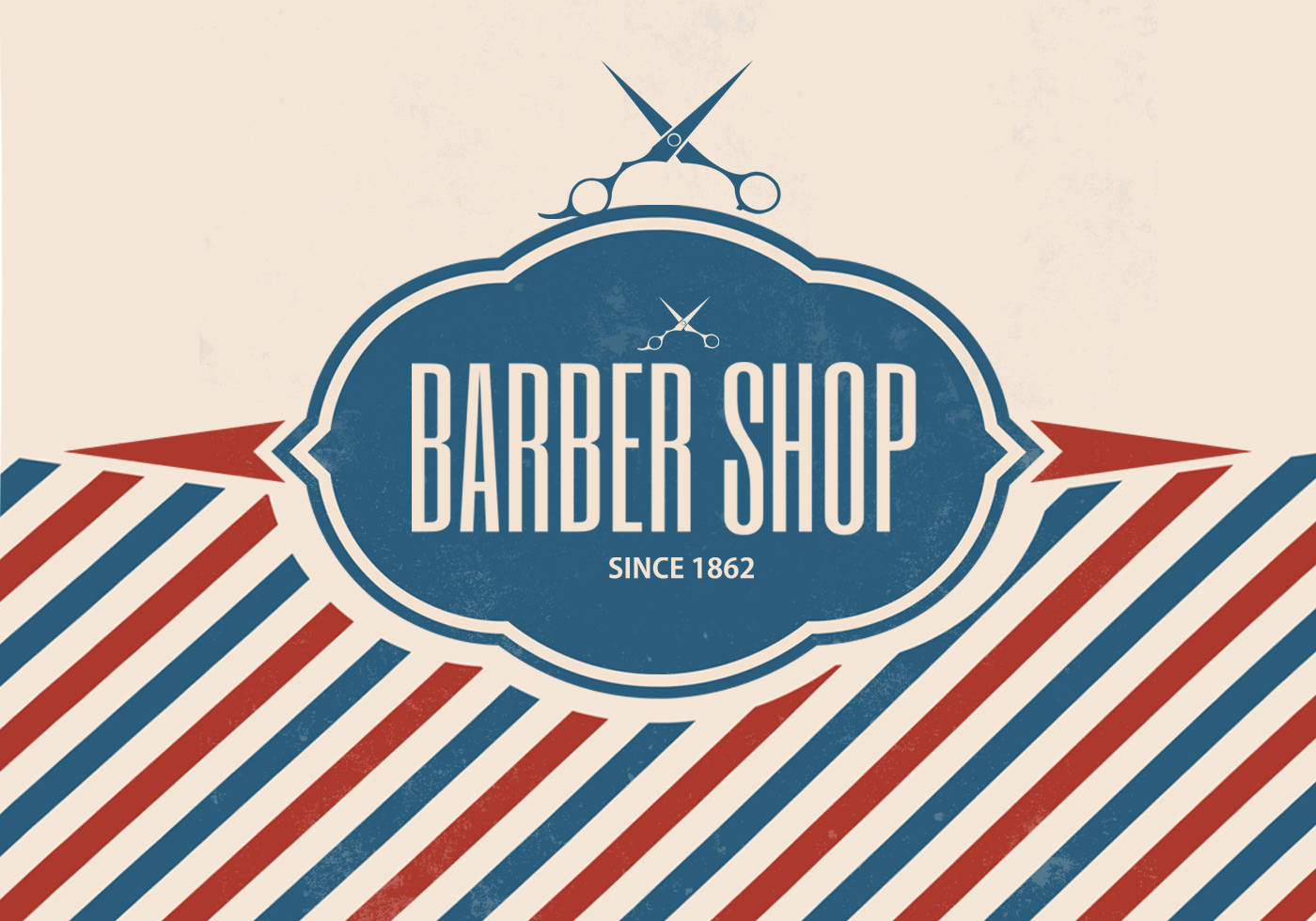 barber pole, red blue striped background, vintage barber shop sign, HD Desktop Wallpaper