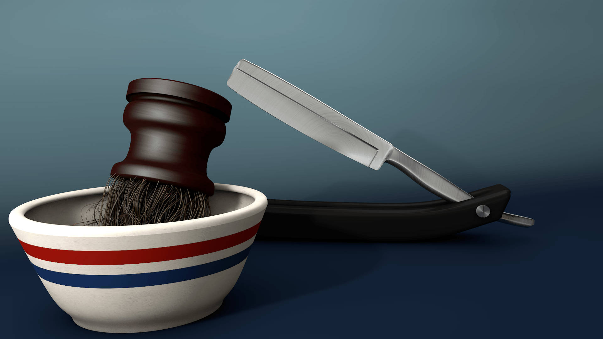 barber pole design, striped bowl, dark shaving cream, Full HD Desktop Wallpaper