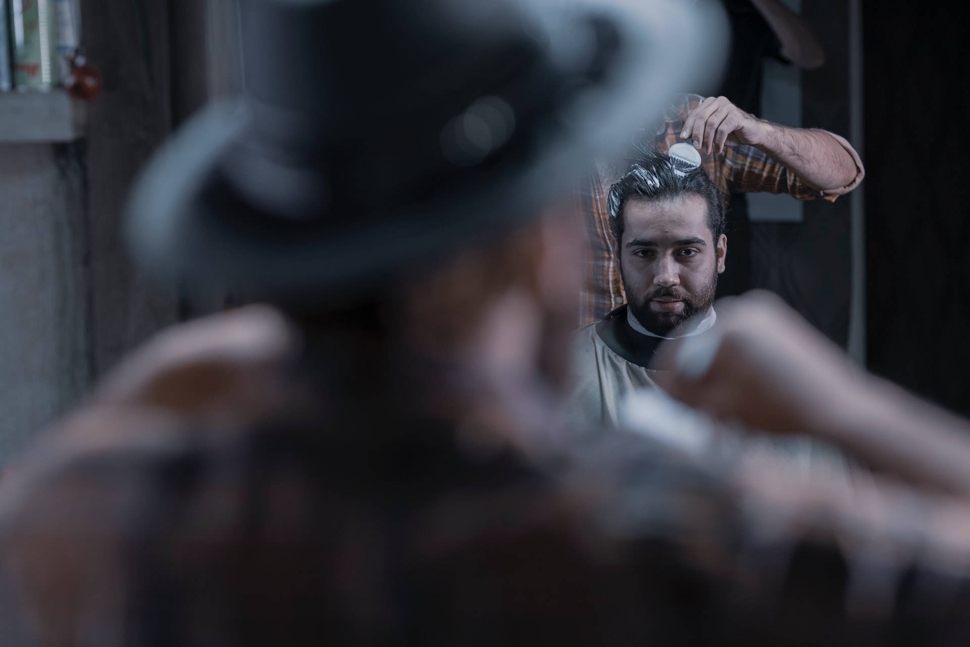 barber, beard, mirror, Full HD Desktop Wallpaper