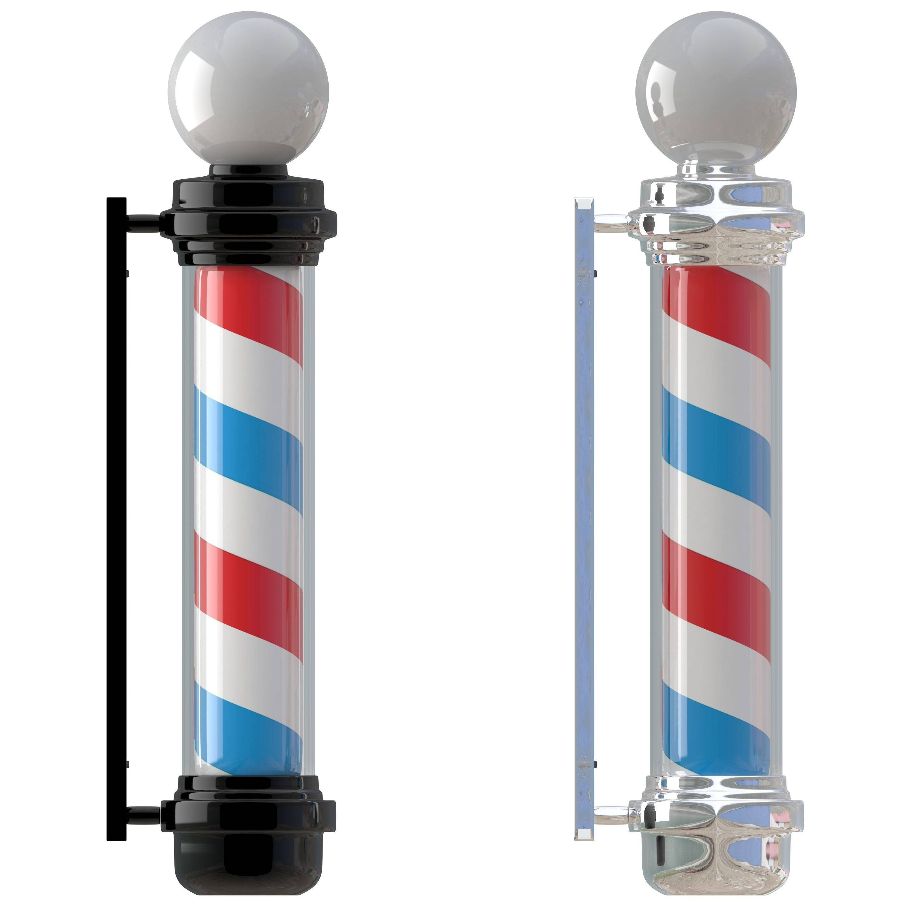 barber poles, red white and blue diagonal stripes, wall brackets, 2K Desktop Wallpaper