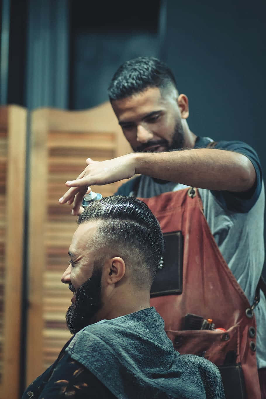 barber, beard, slicked-back hair, HD Phone Wallpaper