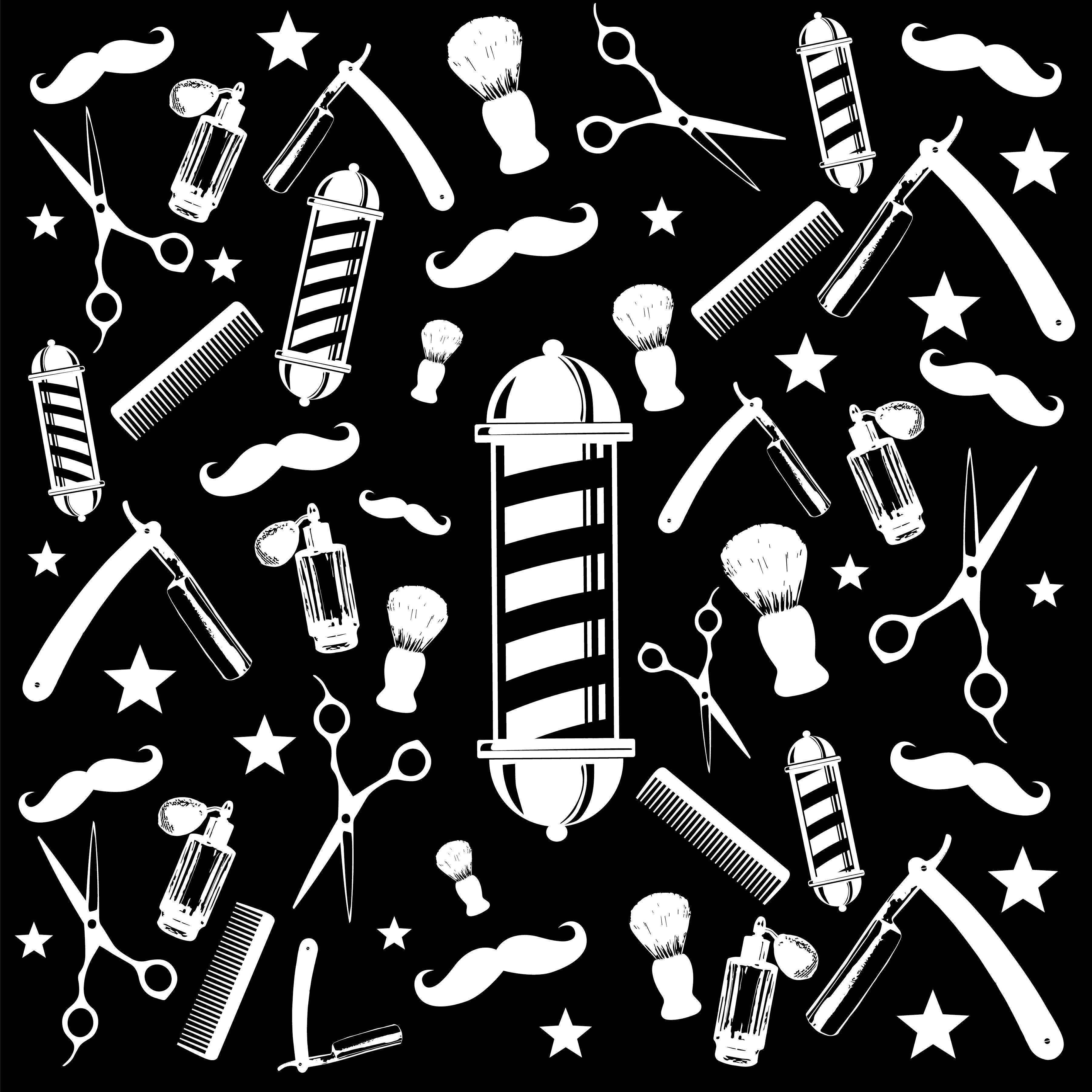 barber pole, black and white pattern, vintage barbershop tools, 2K Desktop Wallpaper