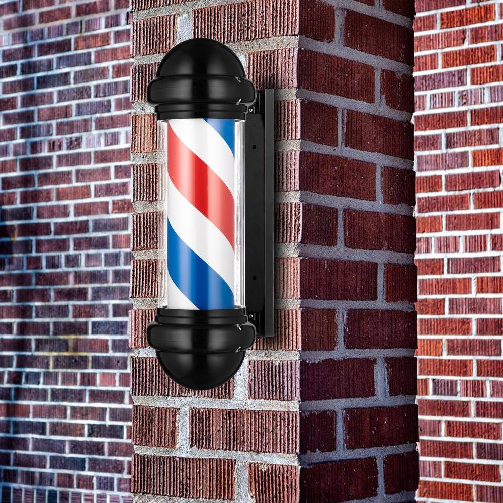 barber pole, red brick wall, red white and blue, SD Desktop Wallpaper
