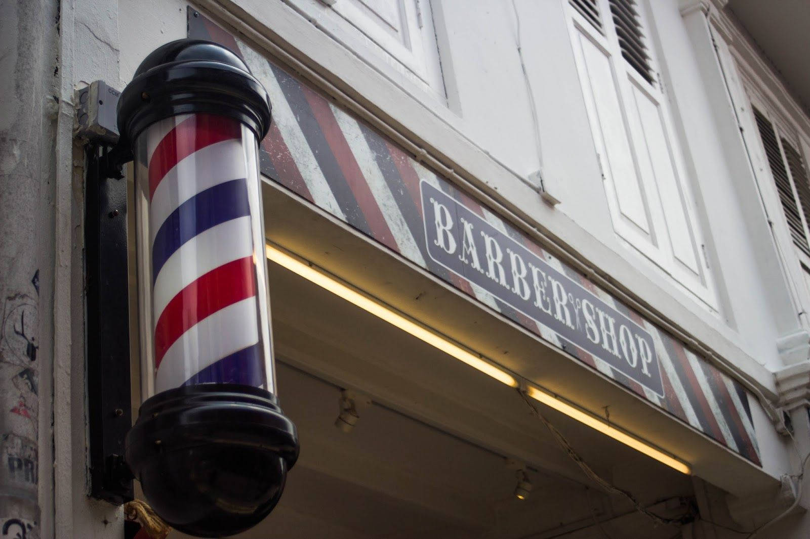 barber pole, red white and blue stripes, barber shop sign, HD Desktop Wallpaper