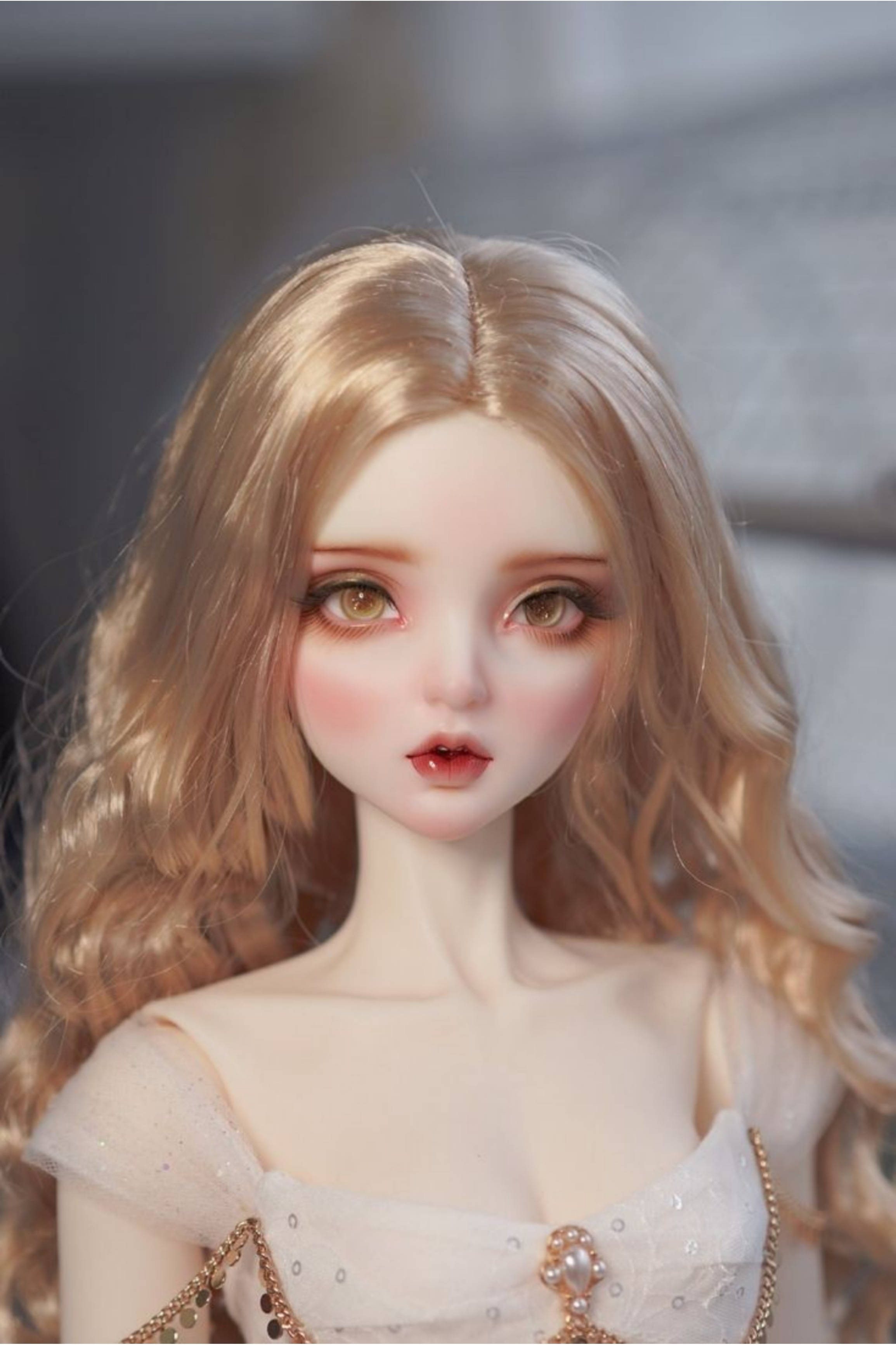Barbie Doll, angelic face, hazel eyes, 2K Phone Wallpaper