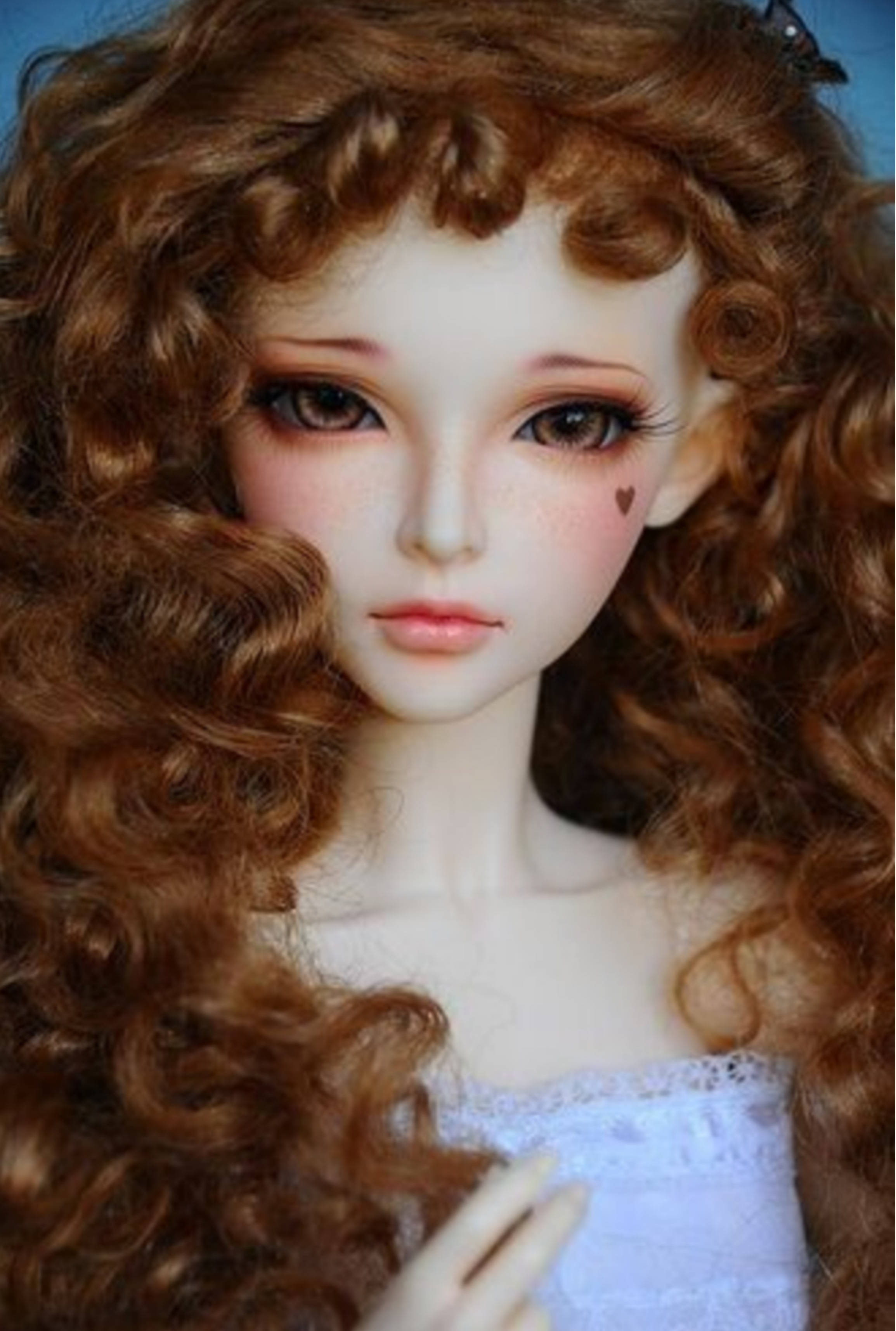 Barbie Doll, cute curly hair, auburn hair, 2K Phone Wallpaper