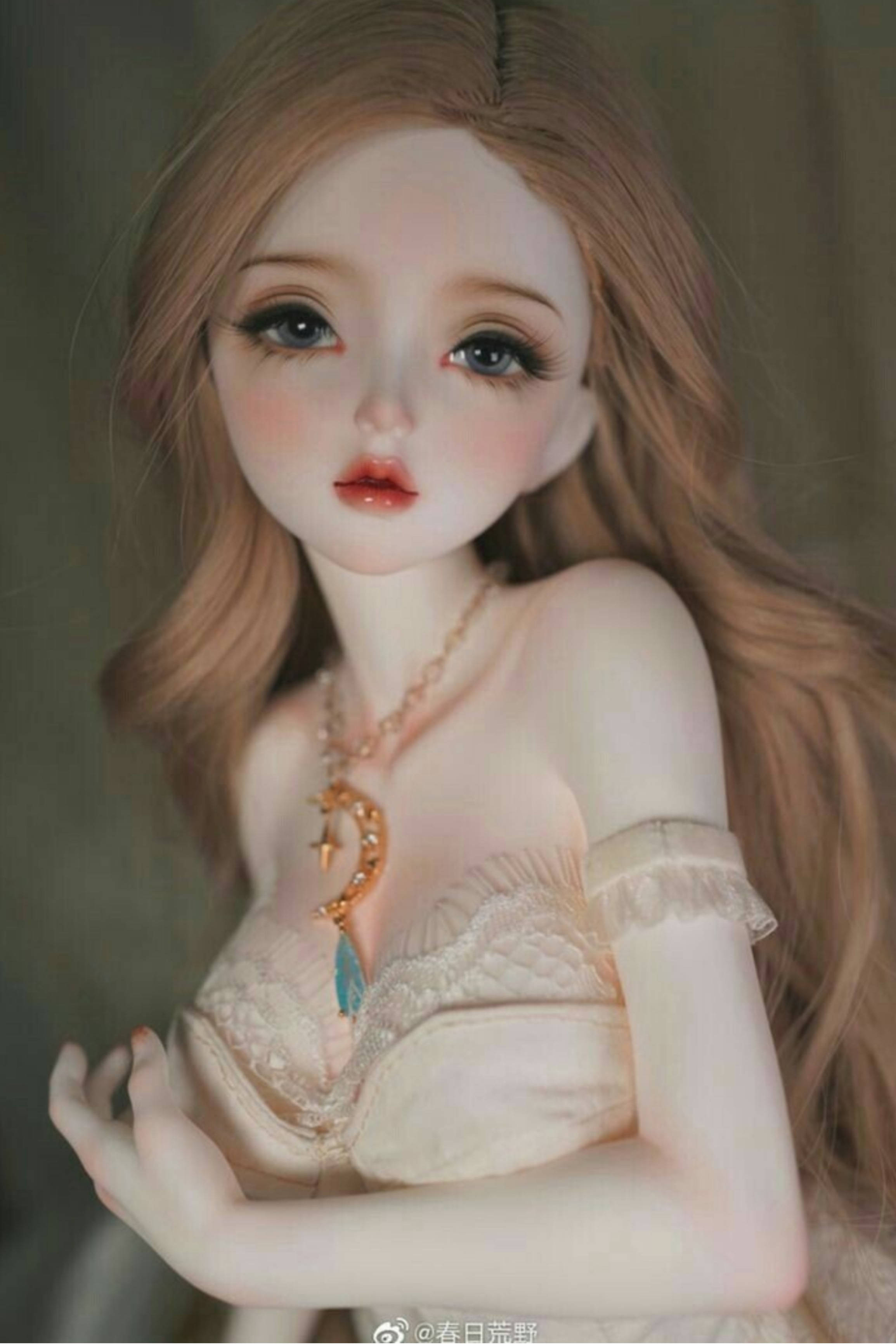 Barbie Doll, anime girl, long blonde hair, 2K Phone Wallpaper
