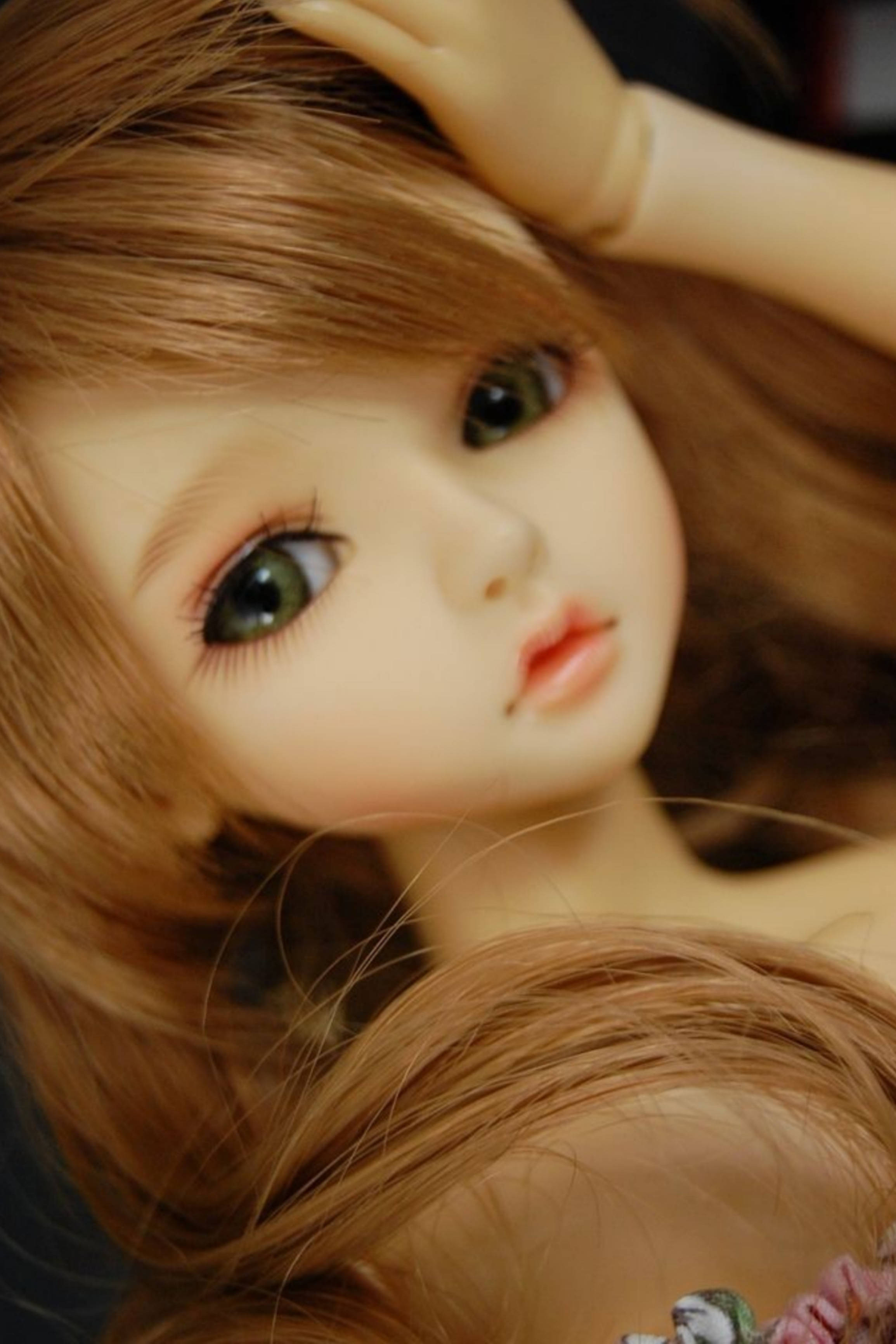Barbie Doll, pouty lips, green eyes, 2K Phone Wallpaper