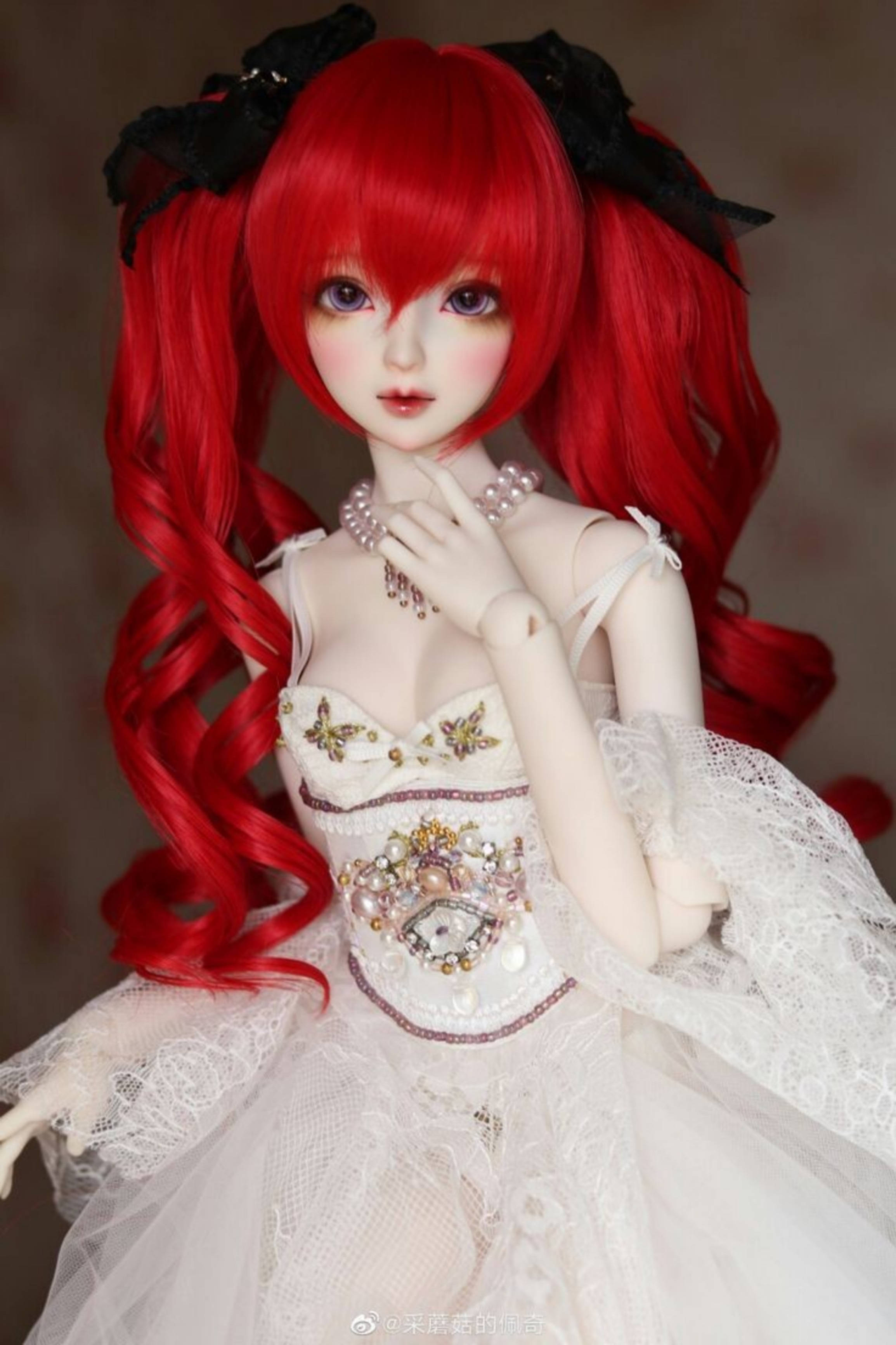 Barbie Doll, red hair, high pigtails, 2K Phone Wallpaper