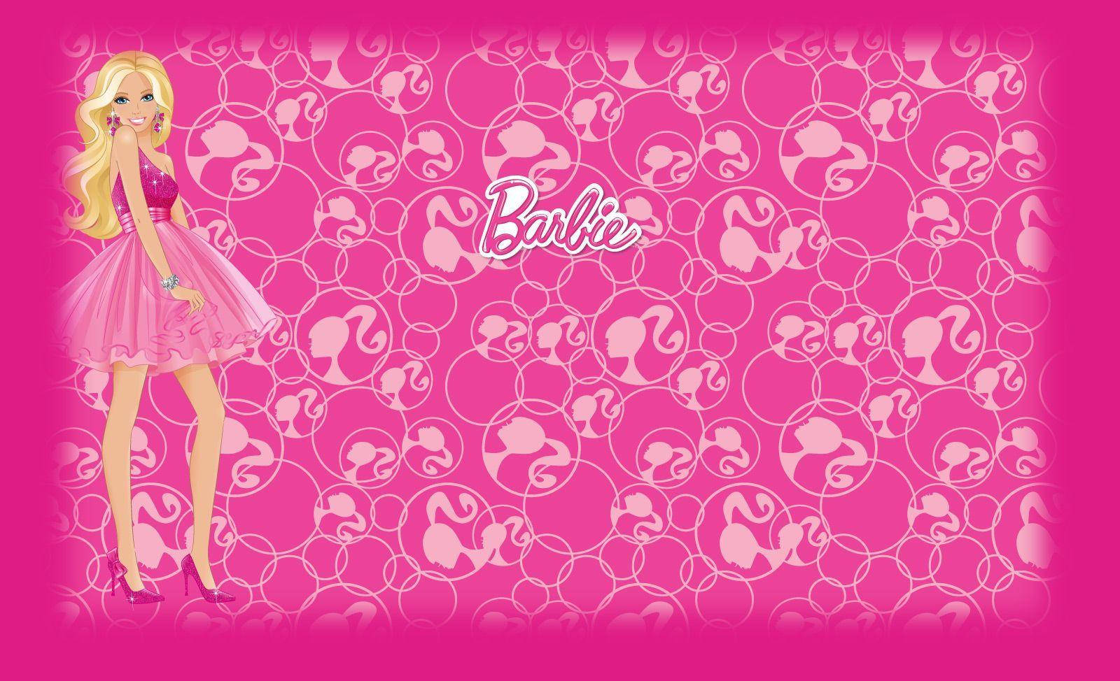 Barbie doll, pink dress, vibrant pink background, HD Desktop Wallpaper