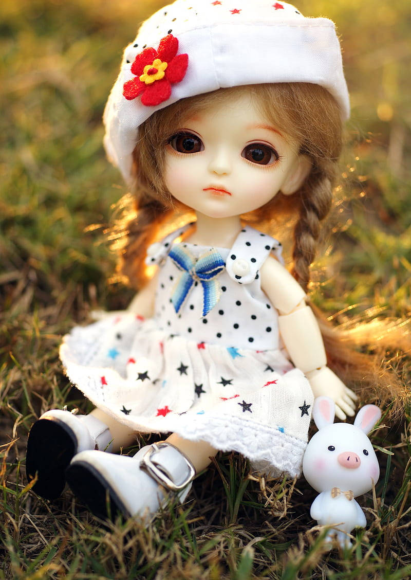 Barbie Doll, braided hair, white hat, SD Phone Wallpaper