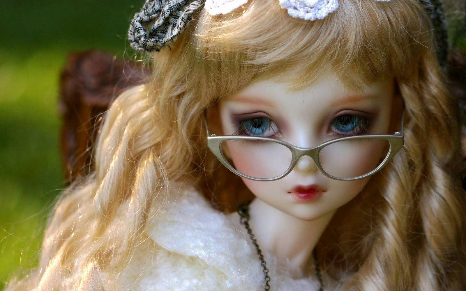 Barbie Doll, glasses, long blonde hair, HD Desktop Wallpaper