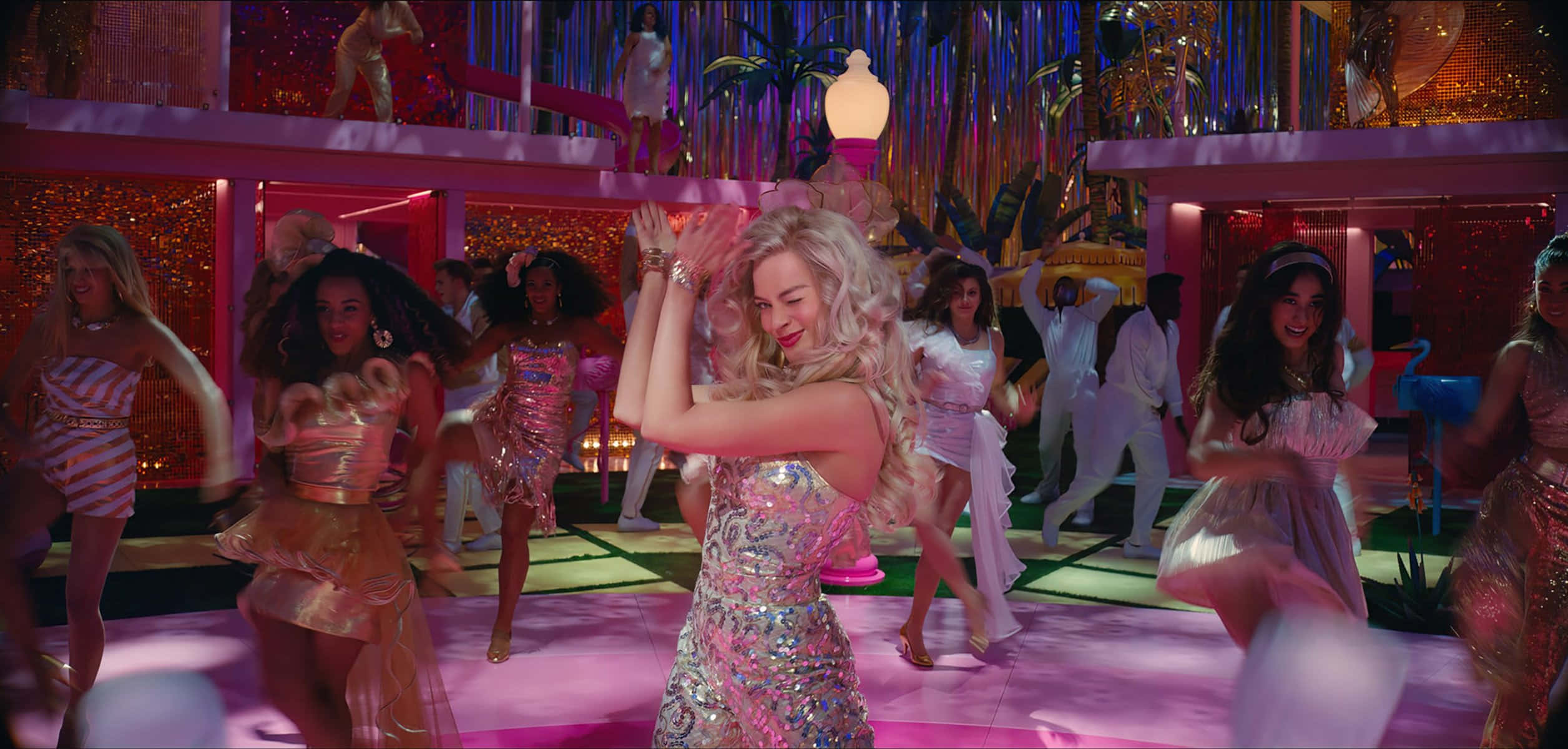 Barbie Movie, dance scene, glittering pink, Full HD Desktop Wallpaper