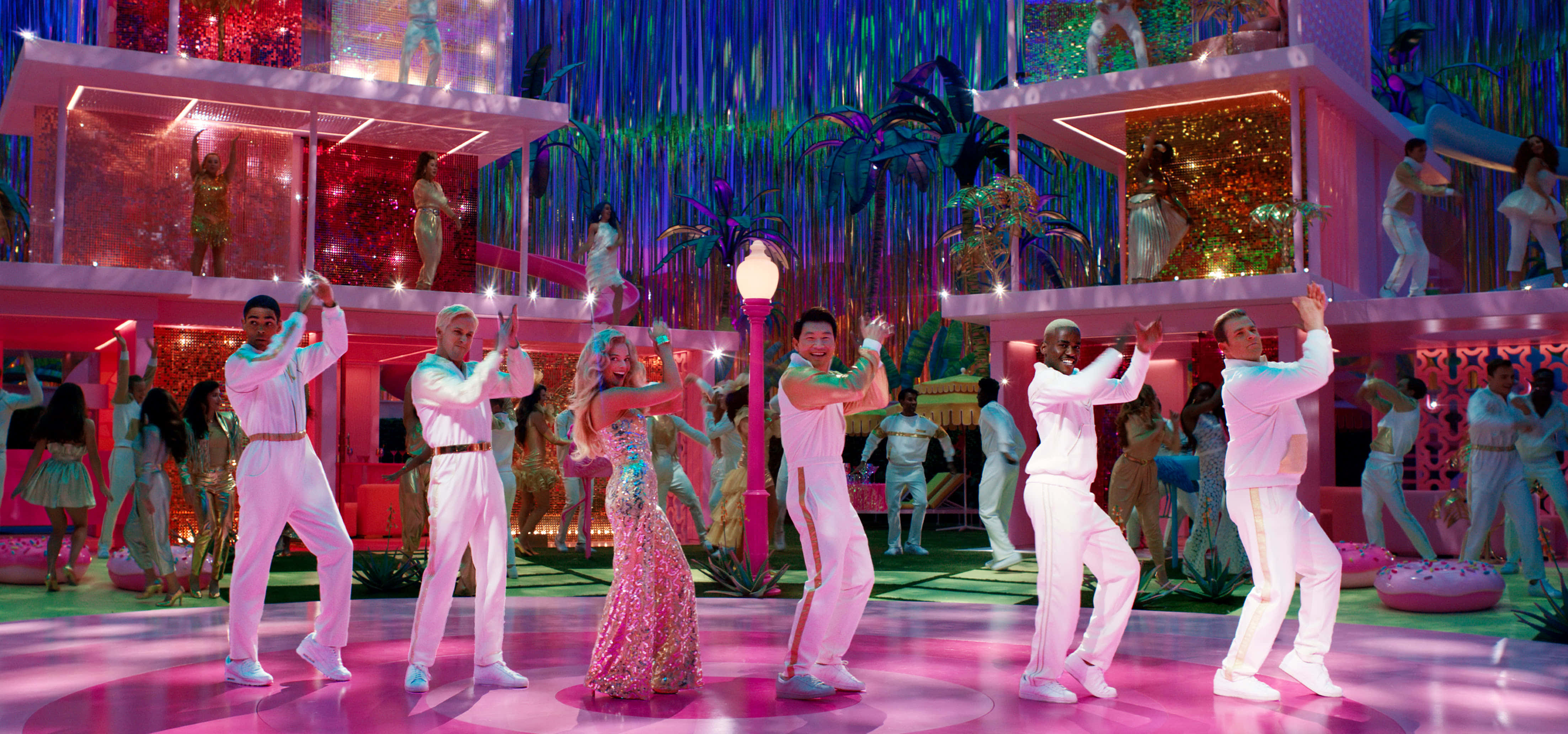 Barbie Movie, dance scene, pink neon-lit, 4K Desktop Wallpaper