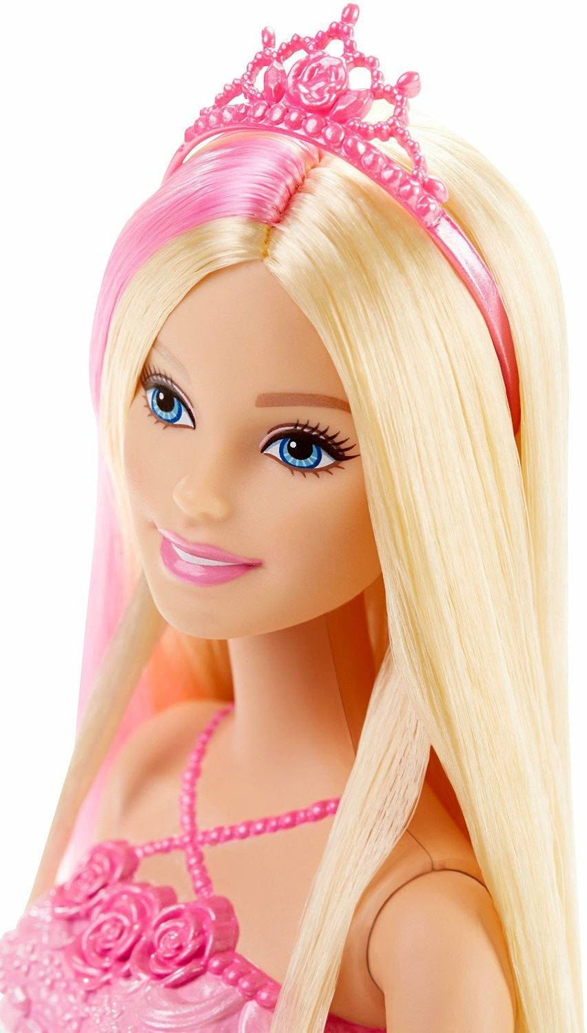 Barbie, long blonde hair, pink rose tiara, HD Phone Wallpaper