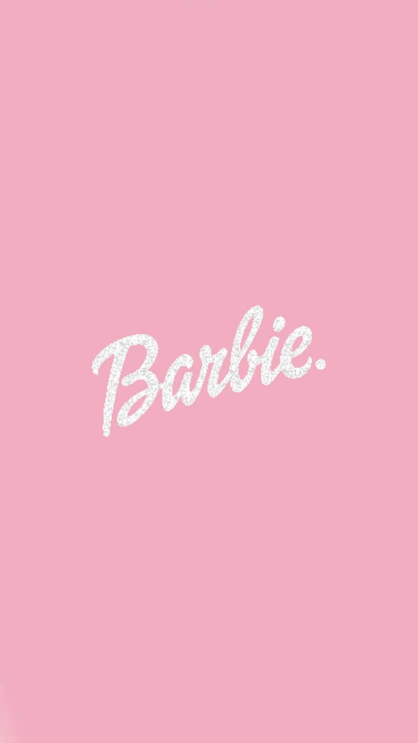 Barbie, glittery white cursive text, solid light pink background, HD Phone Wallpaper