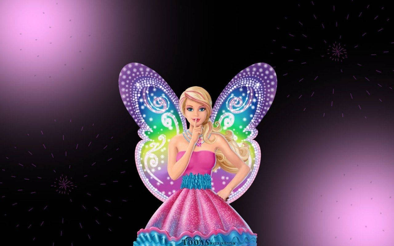 Barbie, rainbow wings, glittering purple wings, HD Desktop Wallpaper