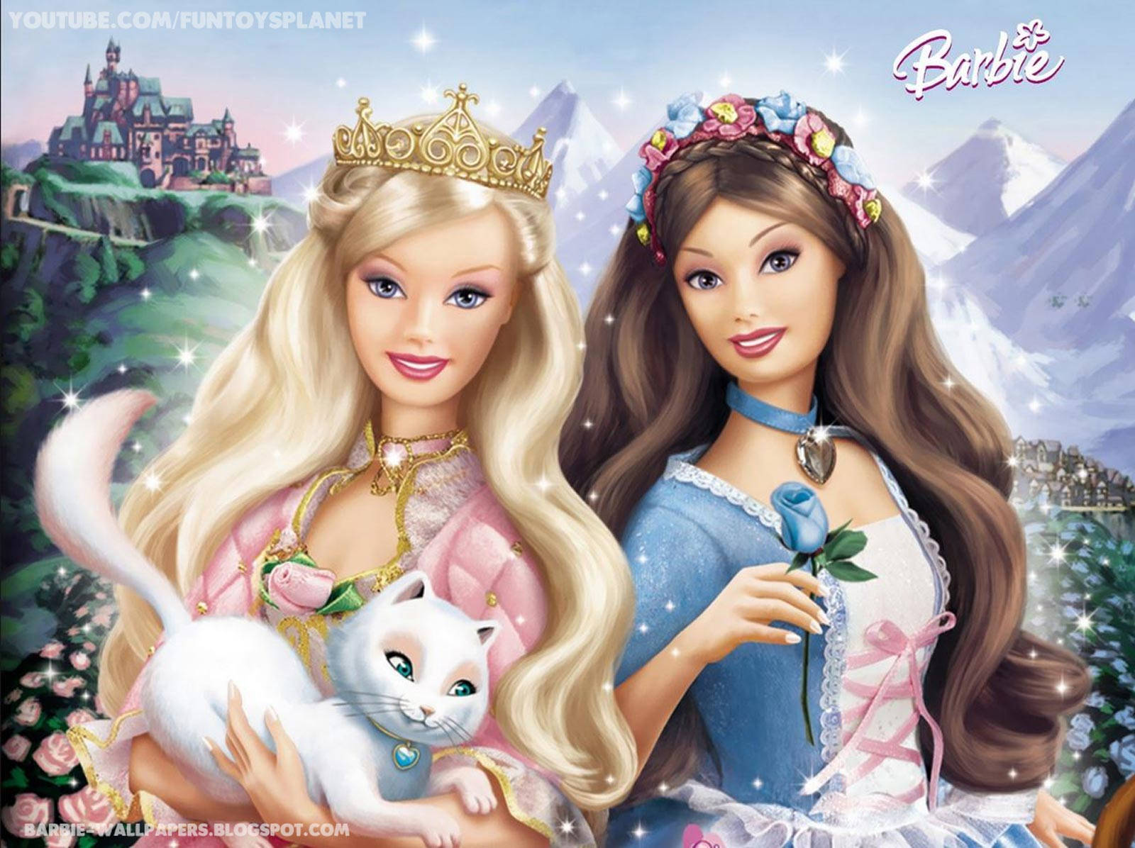 Barbie, princess attire, castle, HD Desktop Wallpaper