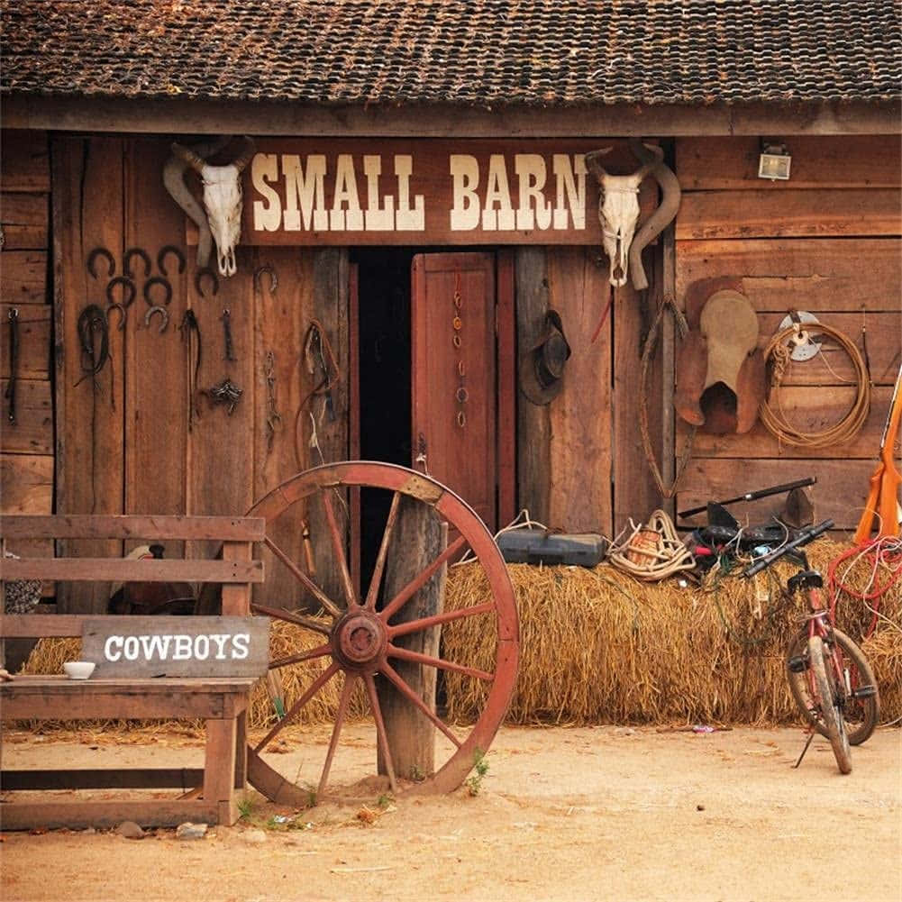SMALL BARN, cow skulls, horseshoes, SD Desktop Wallpaper