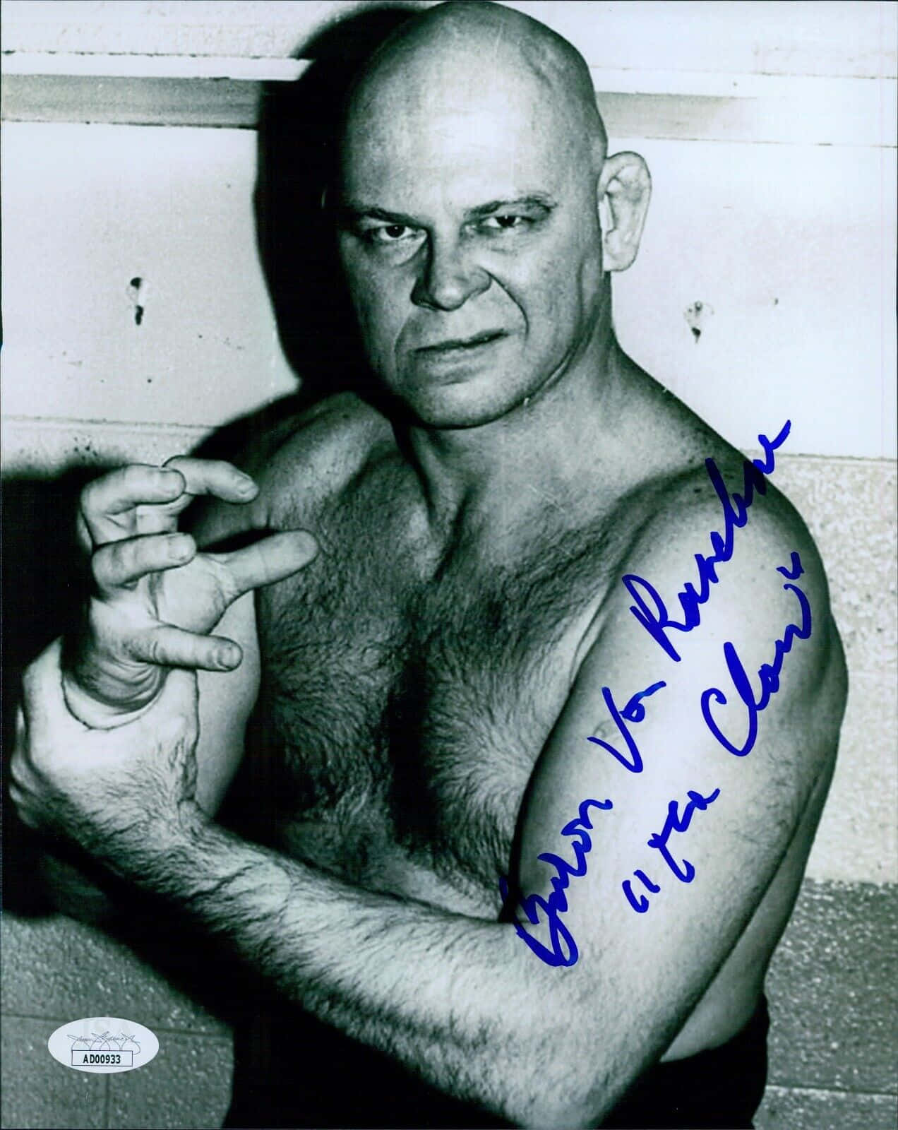 Baron Von Raschke, black and white portrait, bald, HD Phone Wallpaper