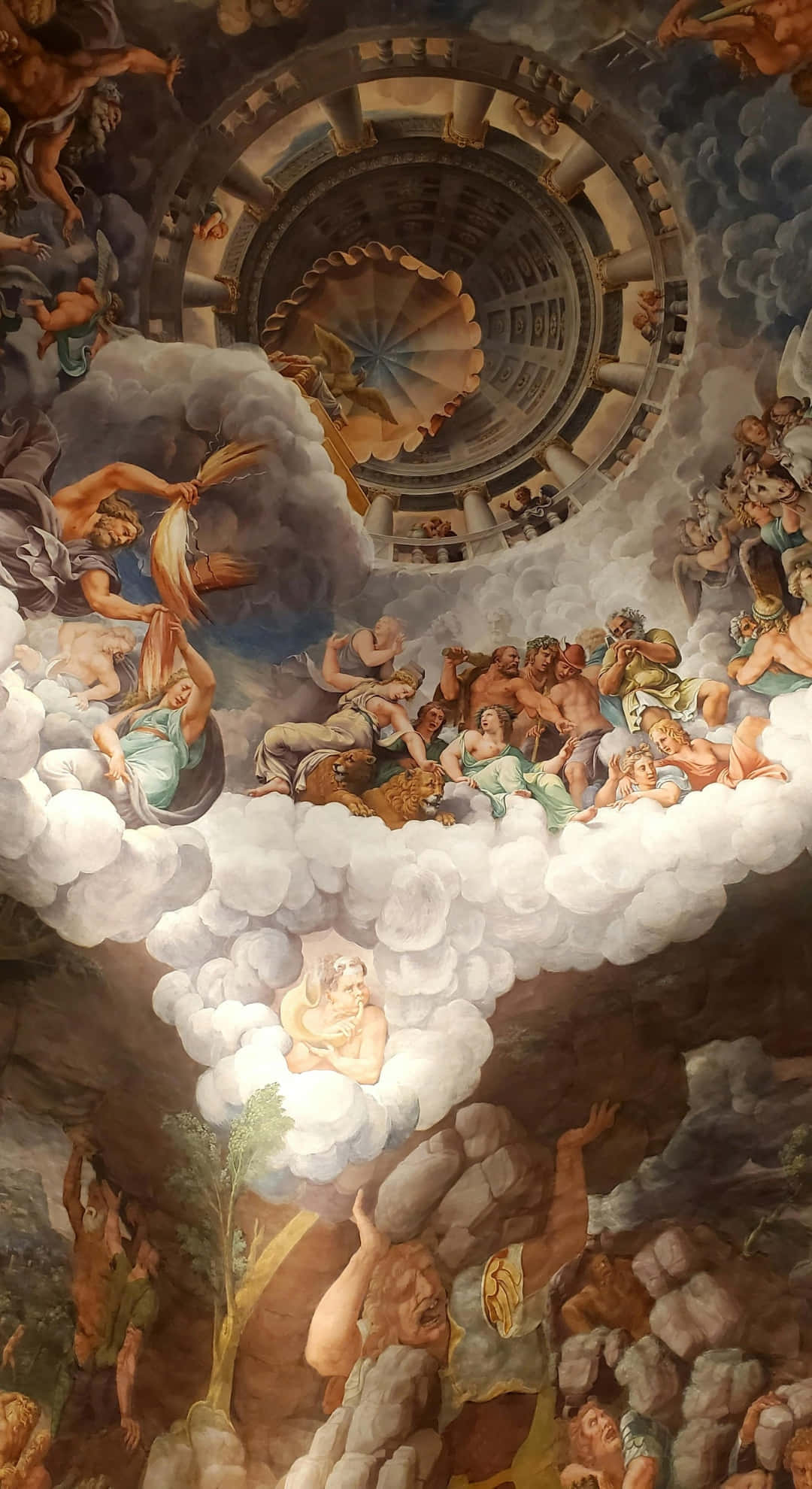 Baroque, ceiling fresco, mythological figures, Full HD Phone Wallpaper