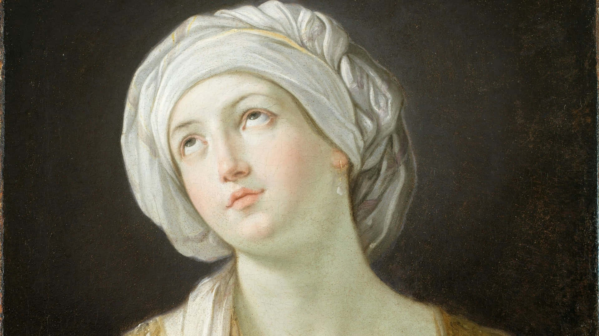 Baroque, woman, white turban, Full HD Desktop Wallpaper