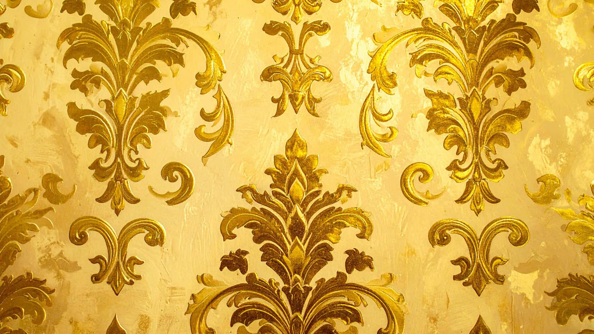 Baroque, ornate gold pattern, damask wallpaper, Full HD Desktop Wallpaper