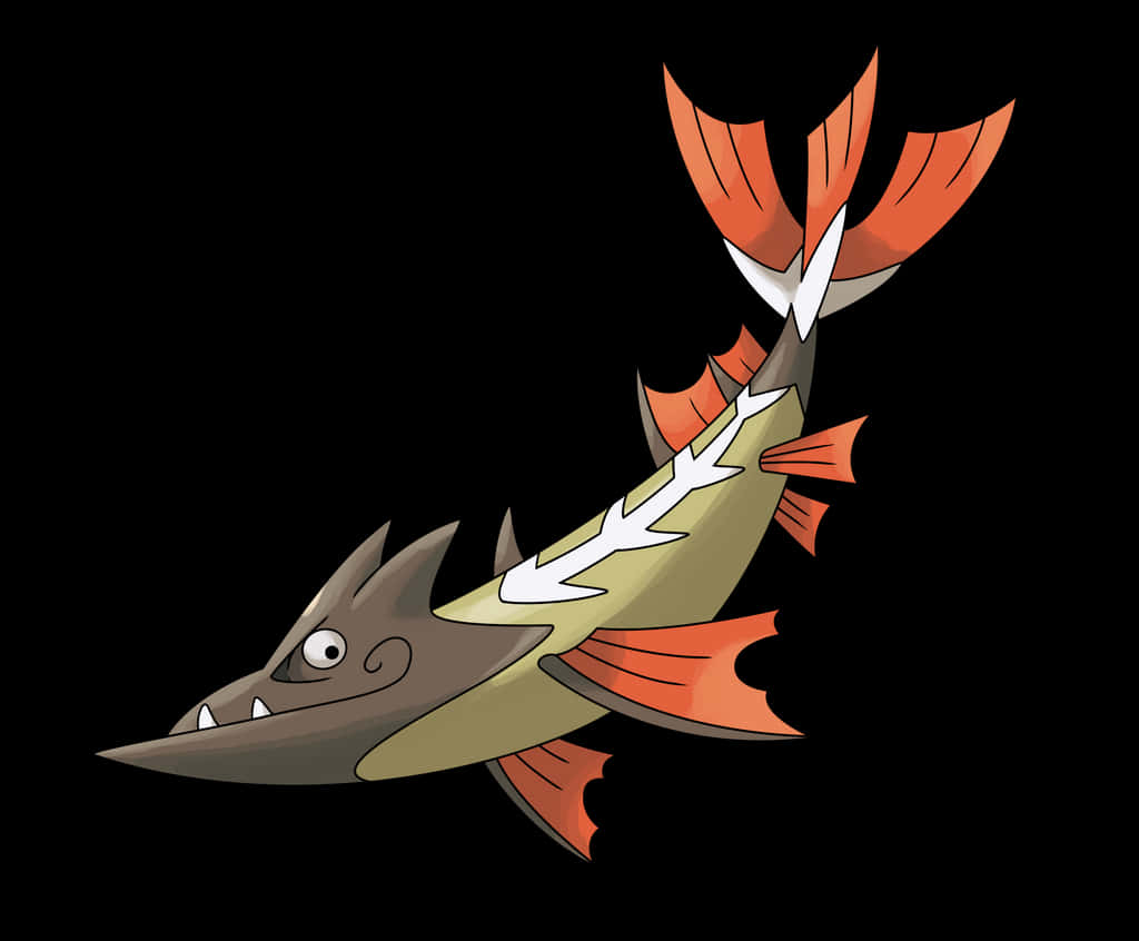 Barraskewda, orange fins, white zigzag stripe, SD Desktop Wallpaper