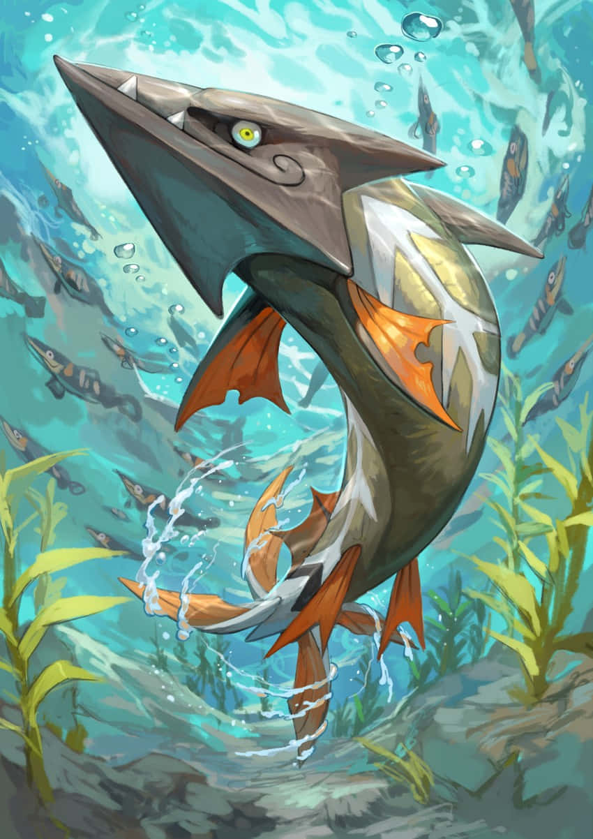 Barraskewda, orange fins, turquoise water, SD Phone Wallpaper
