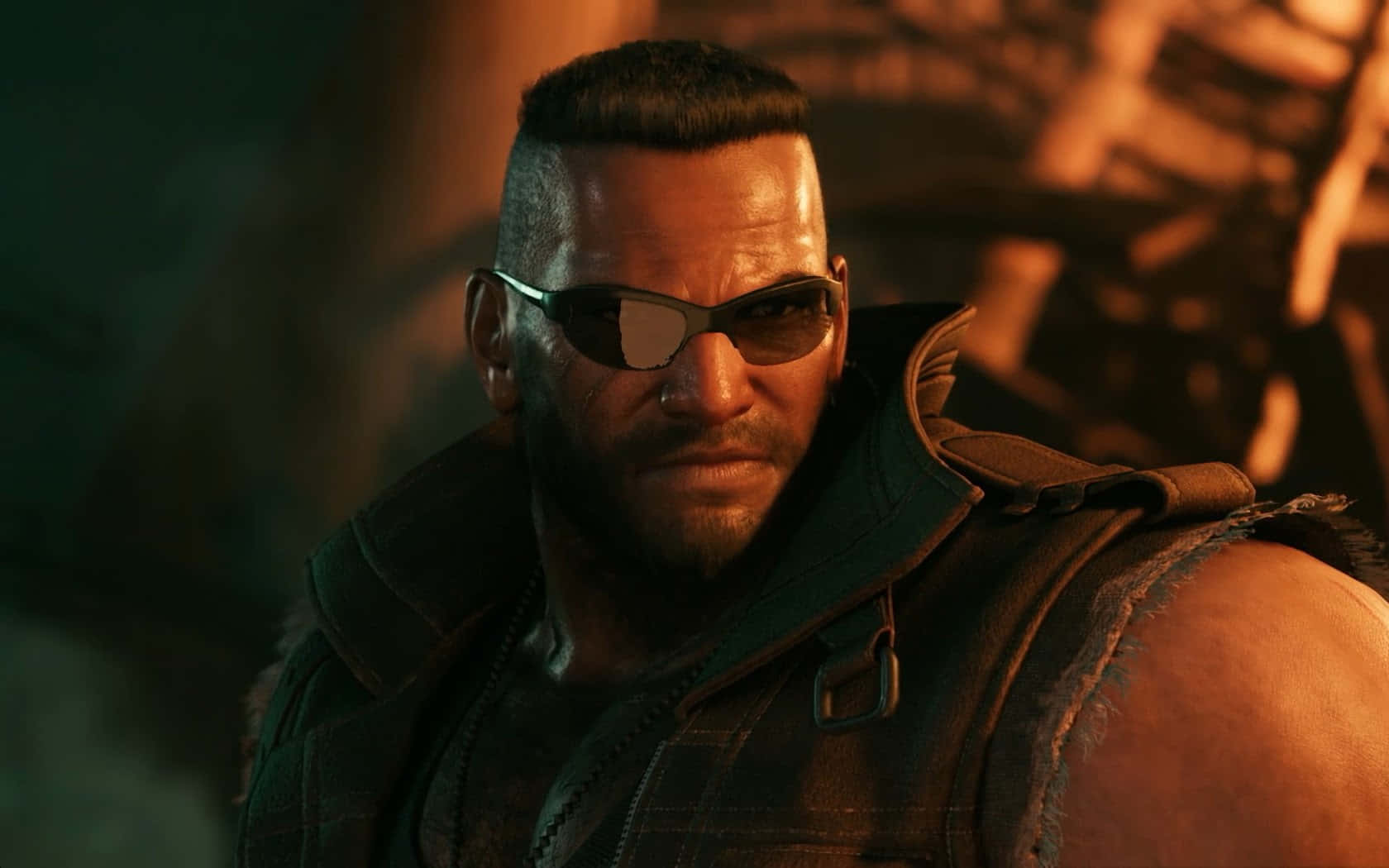 Barret Wallace, muscular man, shaved head, HD Desktop Wallpaper