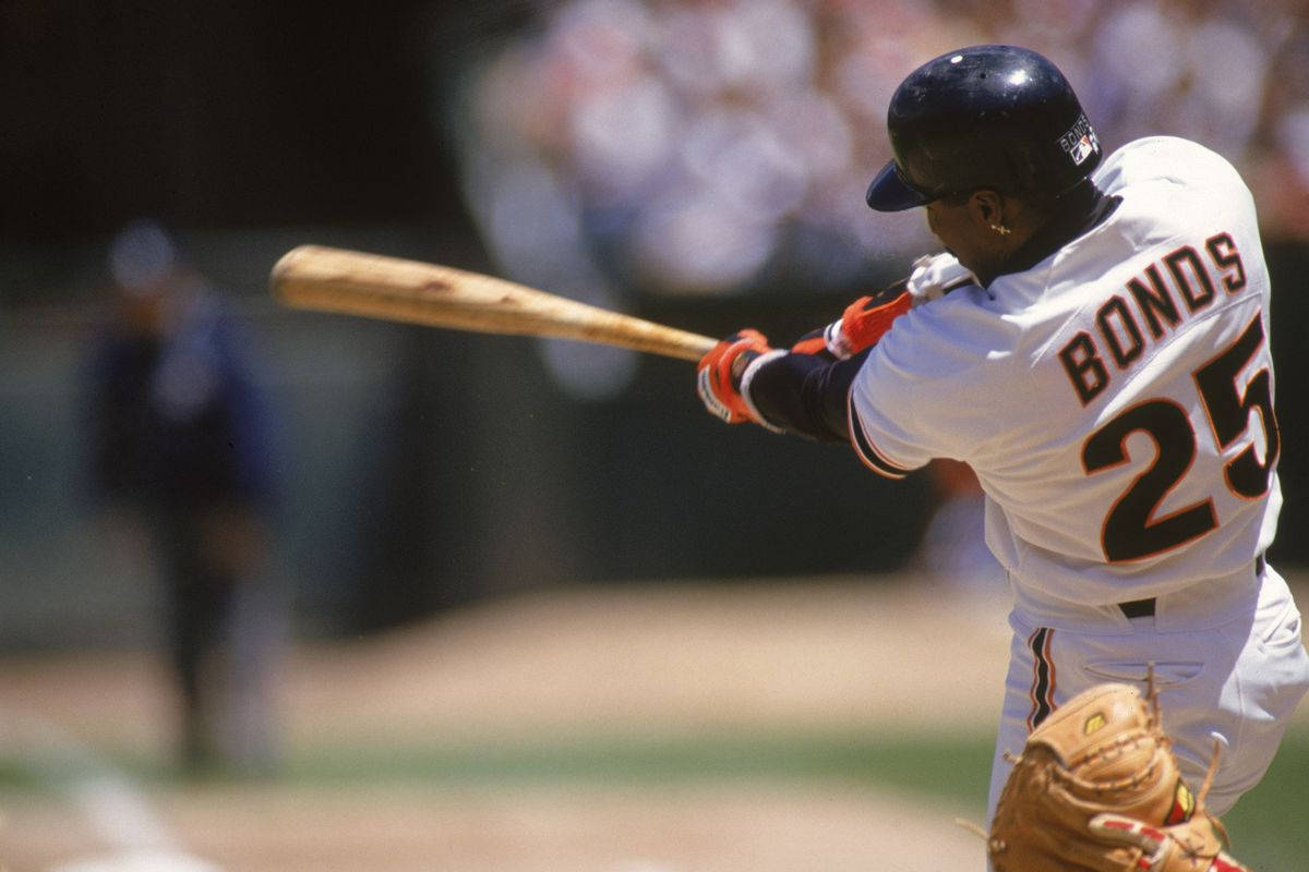 Barry Bonds, baseball bat, white uniform, SD Desktop Wallpaper