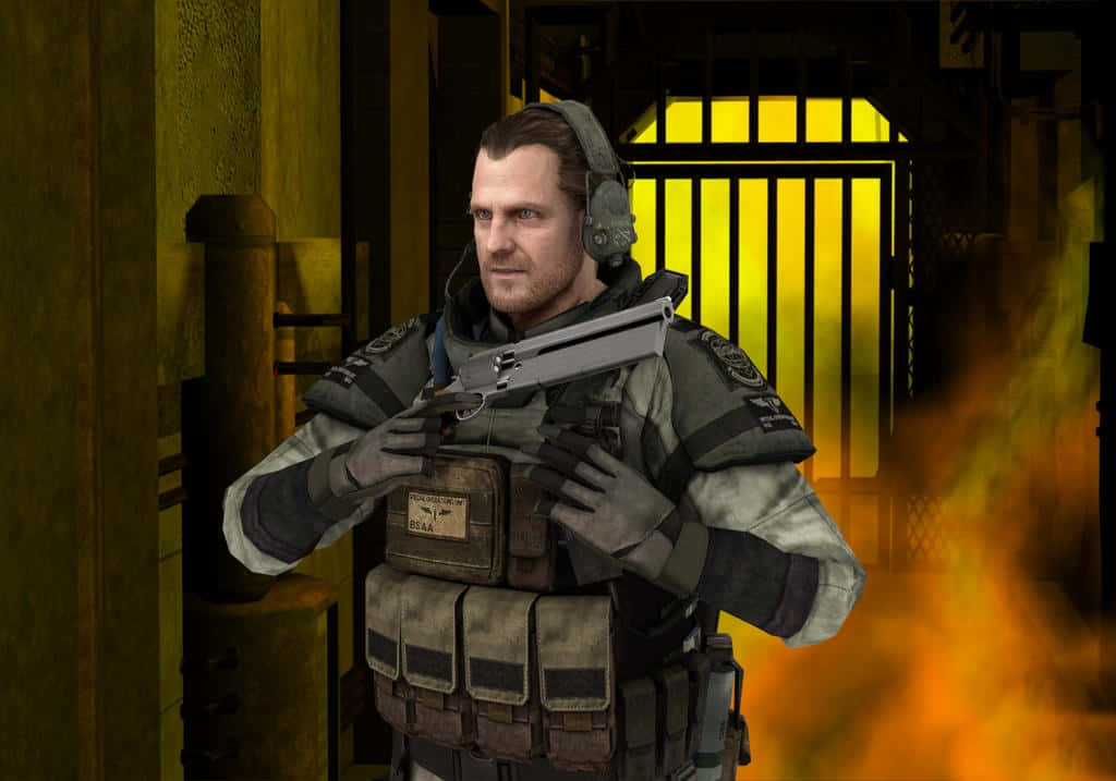 Barry Burton, tactical gear, shotgun, SD Desktop Wallpaper