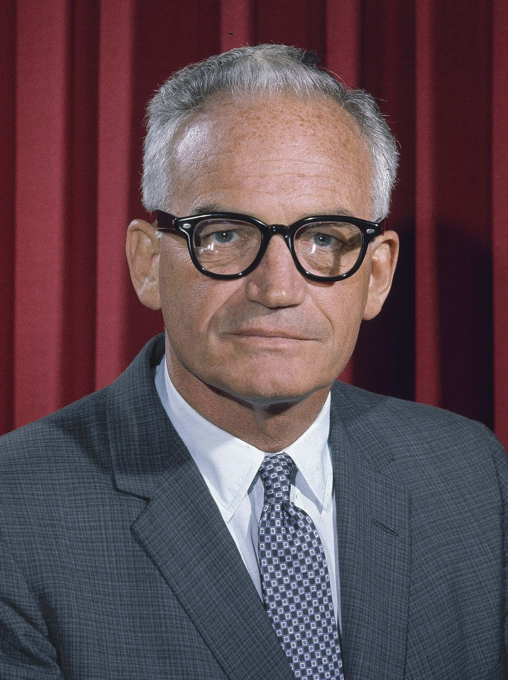 Barry Goldwater, gray suit, patterned tie, Full HD Phone Wallpaper