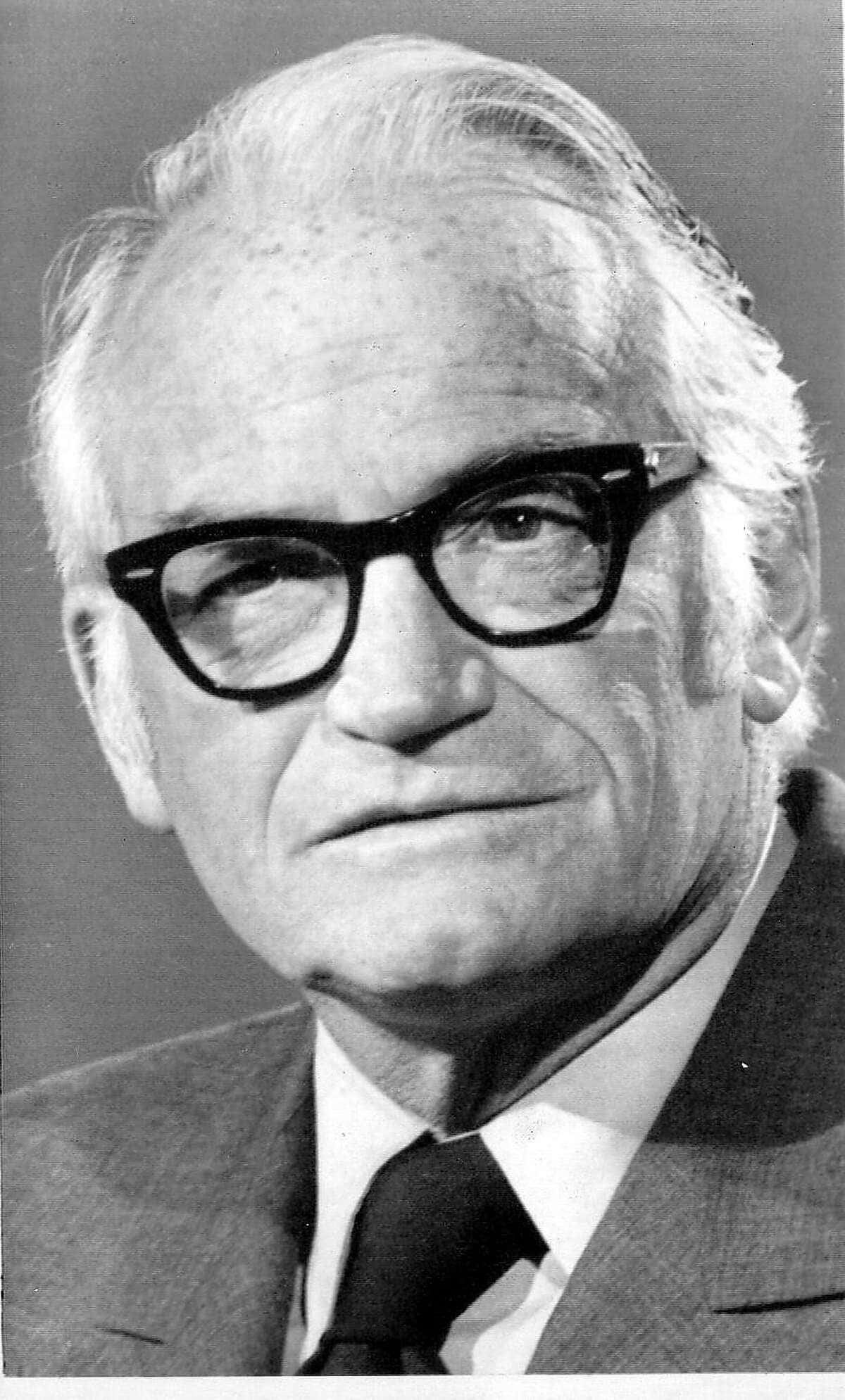 Barry Goldwater, black and white portrait, elderly man, Full HD Phone Wallpaper