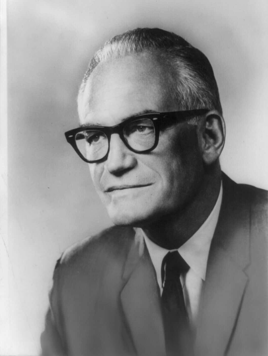Barry Goldwater, black and white portrait, middle aged man, HD Phone Wallpaper