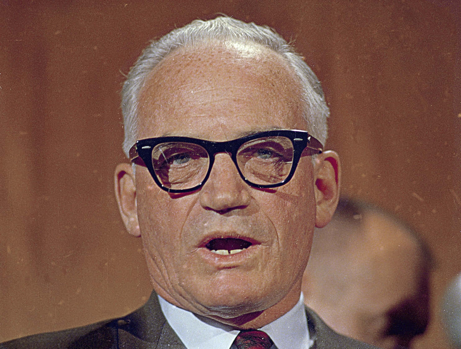 Barry Goldwater, white hair, thick black-rimmed glasses, HD Desktop Wallpaper