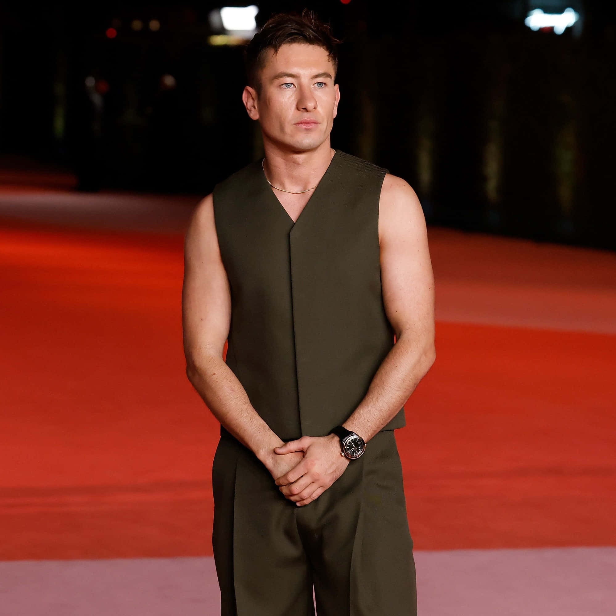 Barry Keoghan, red carpet, olive green, Full HD Desktop Wallpaper