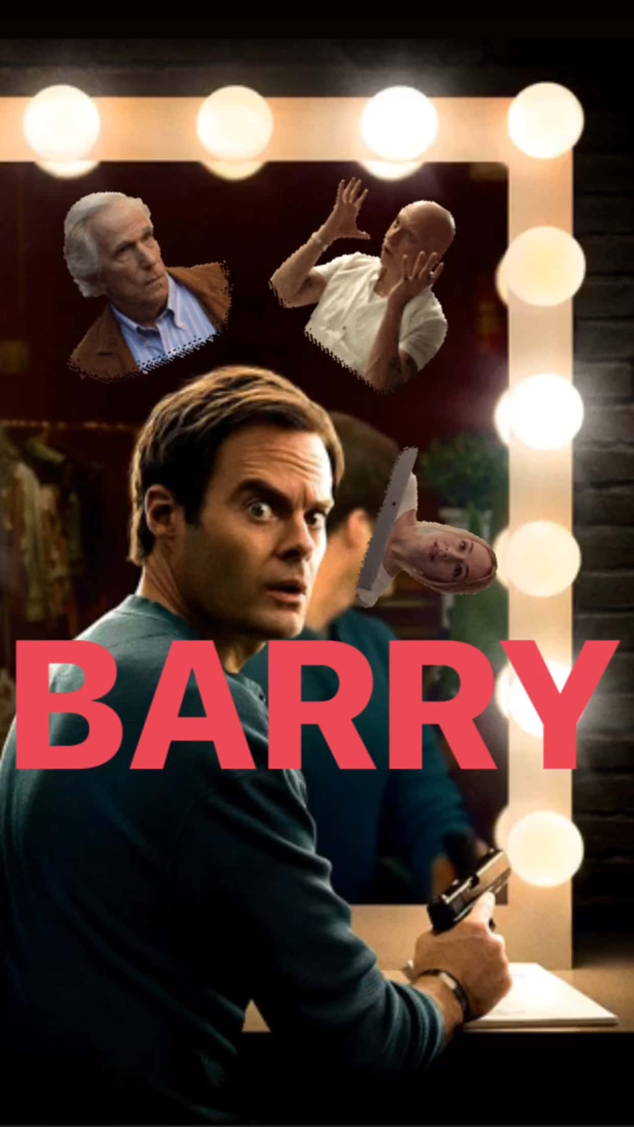 Barry, vanity mirror, bright bulbs, Full HD Phone Wallpaper
