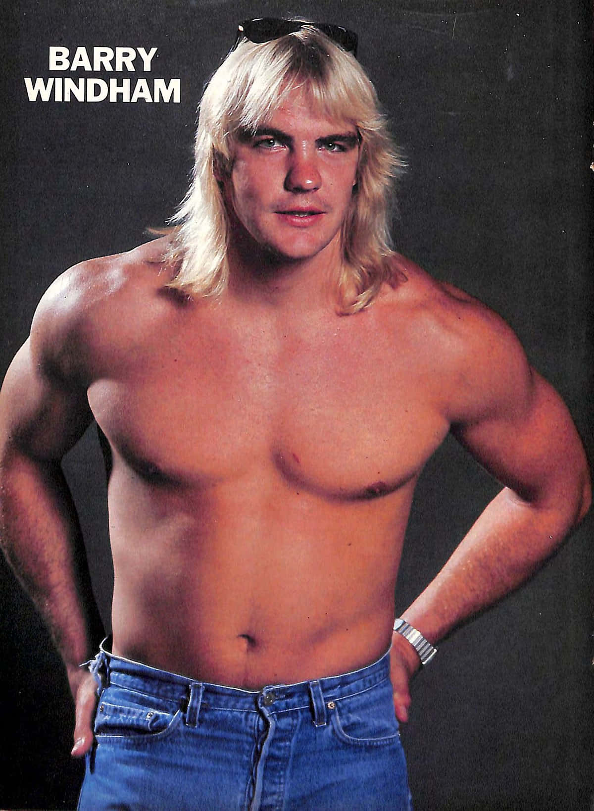 Barry Windham, blue jeans, long blonde hair, HD Phone Wallpaper