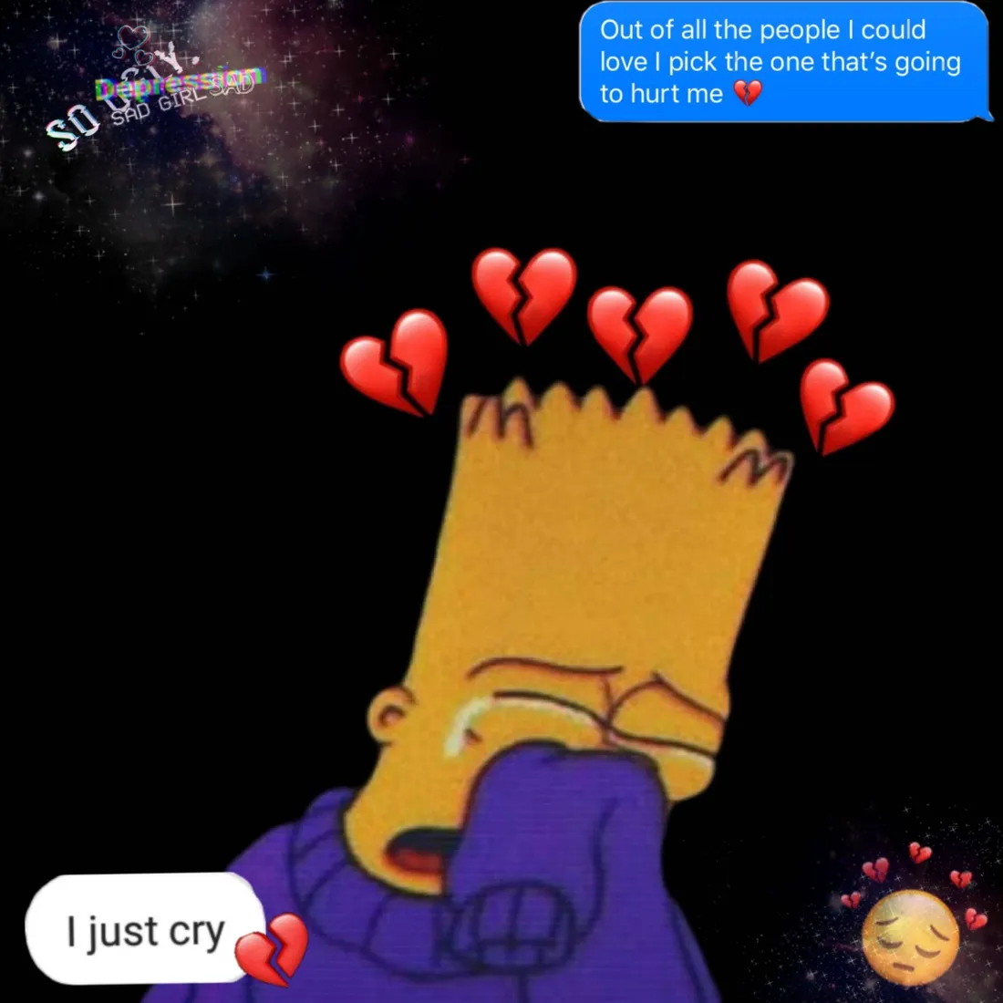 Bart Simpson Sad Boy