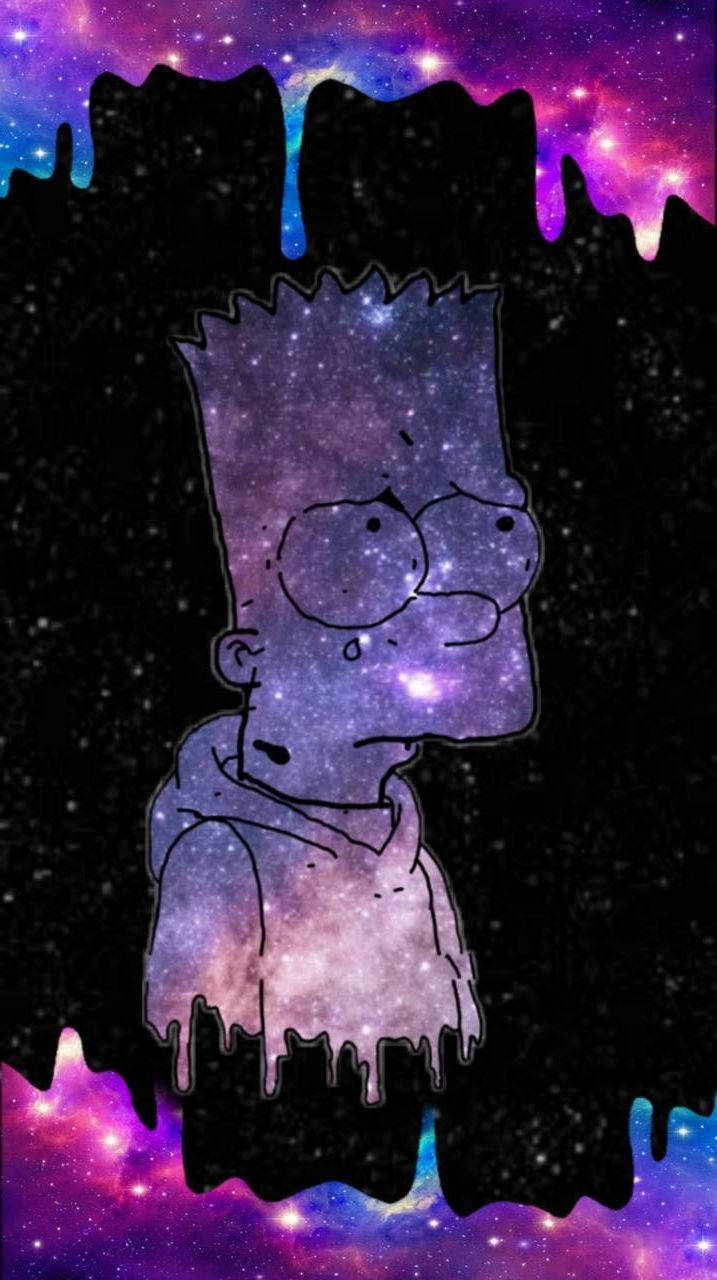 Bart Simpson, cosmic nebulae, stars, HD Phone Wallpaper