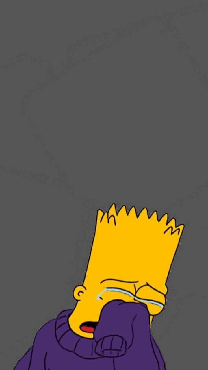 Bart Simpson, purple sweater, gray background, HD Phone Wallpaper